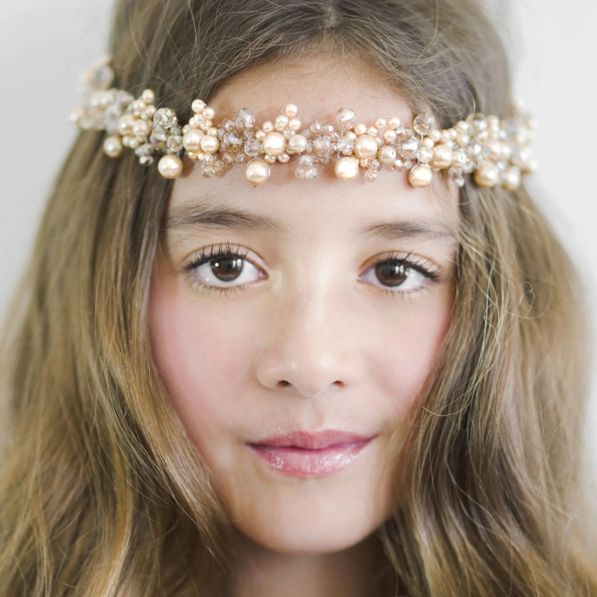 The Francesca Pearl and Crystal Luxury Hair Garland