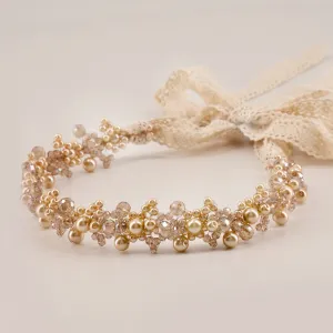 The Francesca Pearl and Crystal Luxury Hair Garland