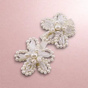 The Garden Party Childs Pearl flower Hair Clip Set