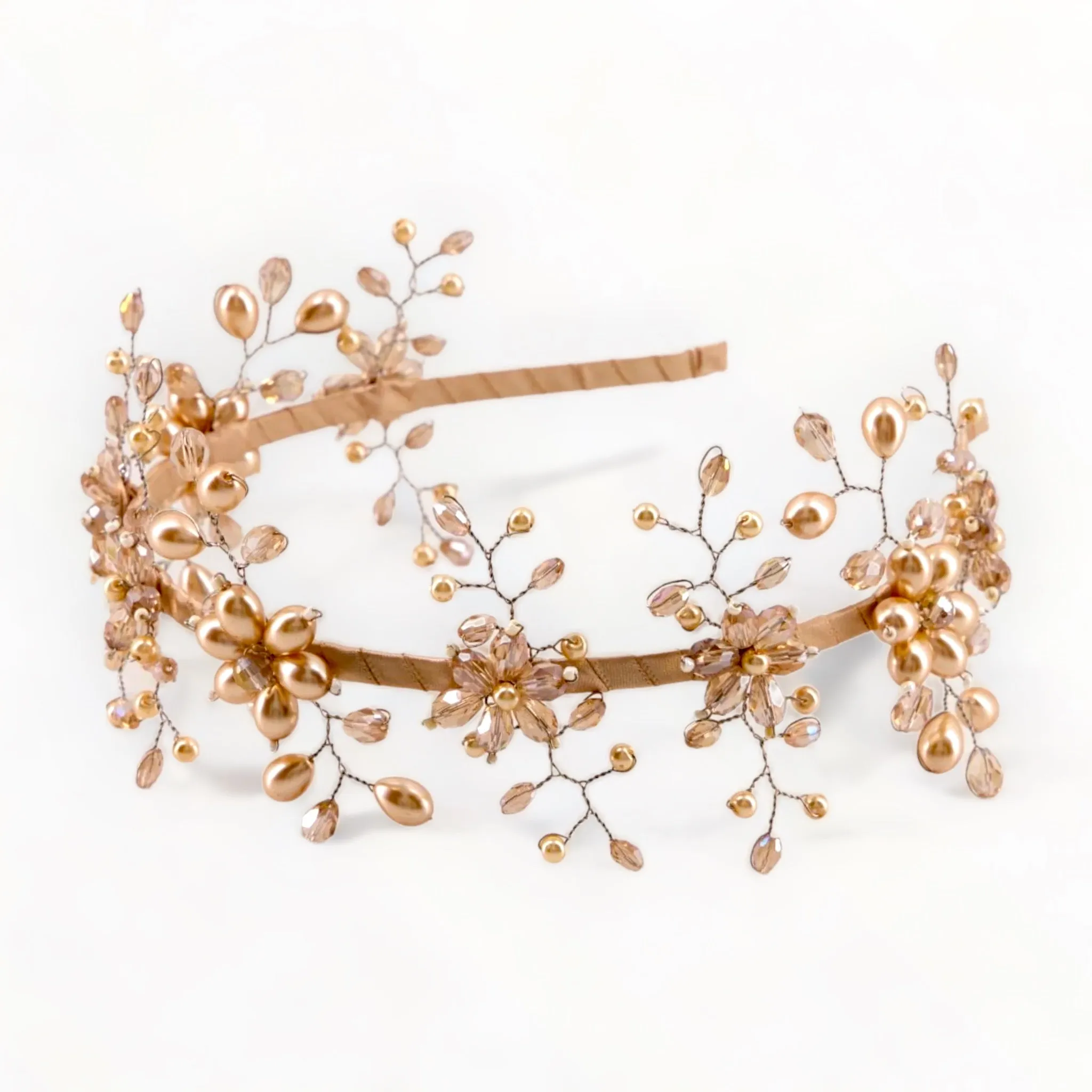 The Gavreel Crown Of Peace Pearl & Crystal Designer Headband
