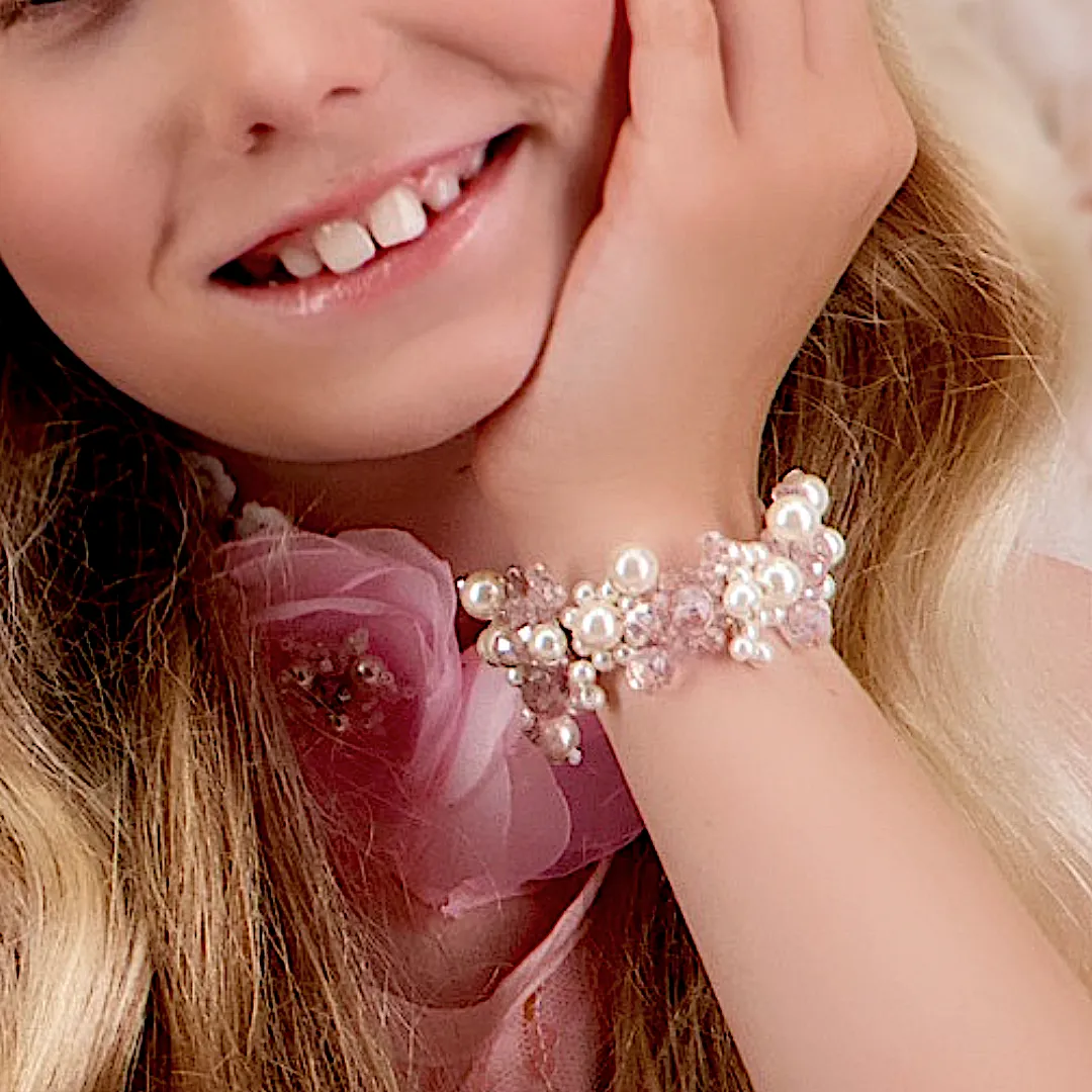 The Iris Girls Crystal & Pearl Designer Bracelet