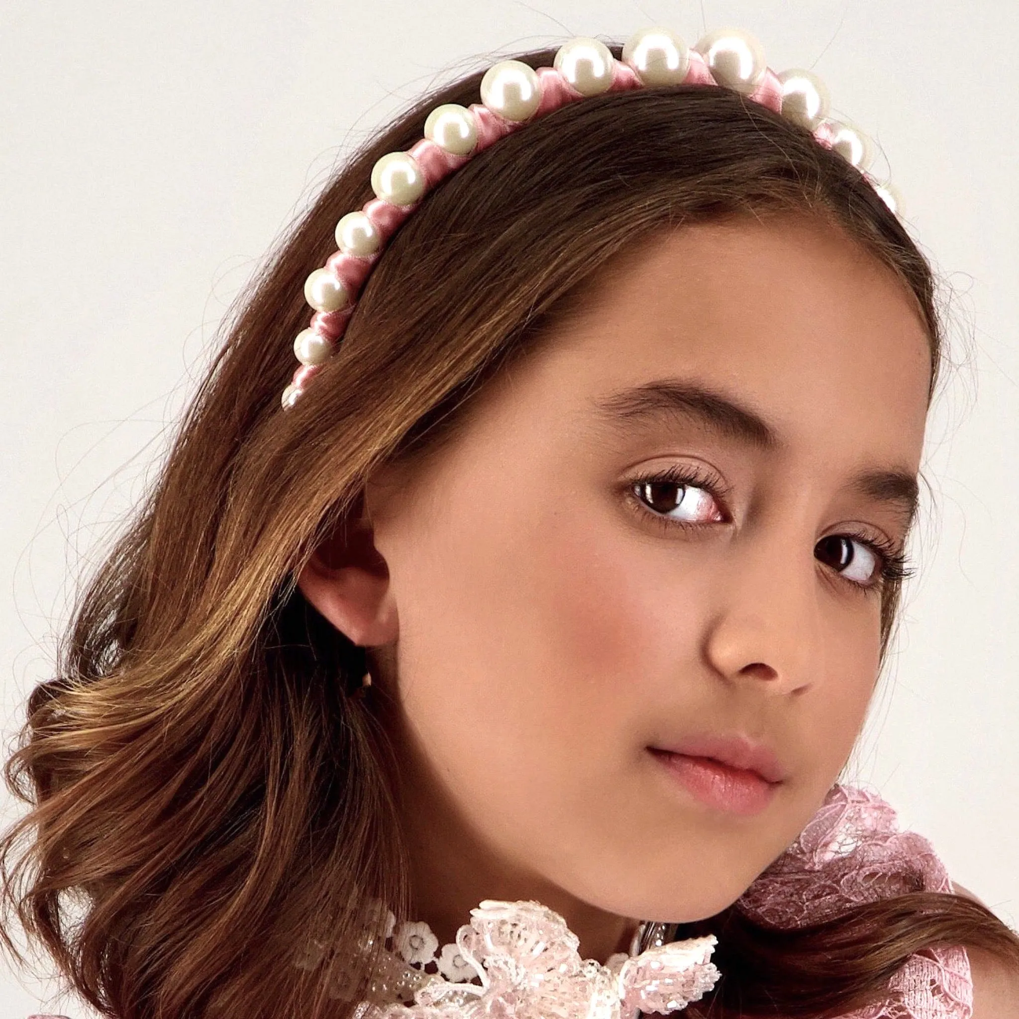 The Luxury Vida Pearl Pink Crown Headband