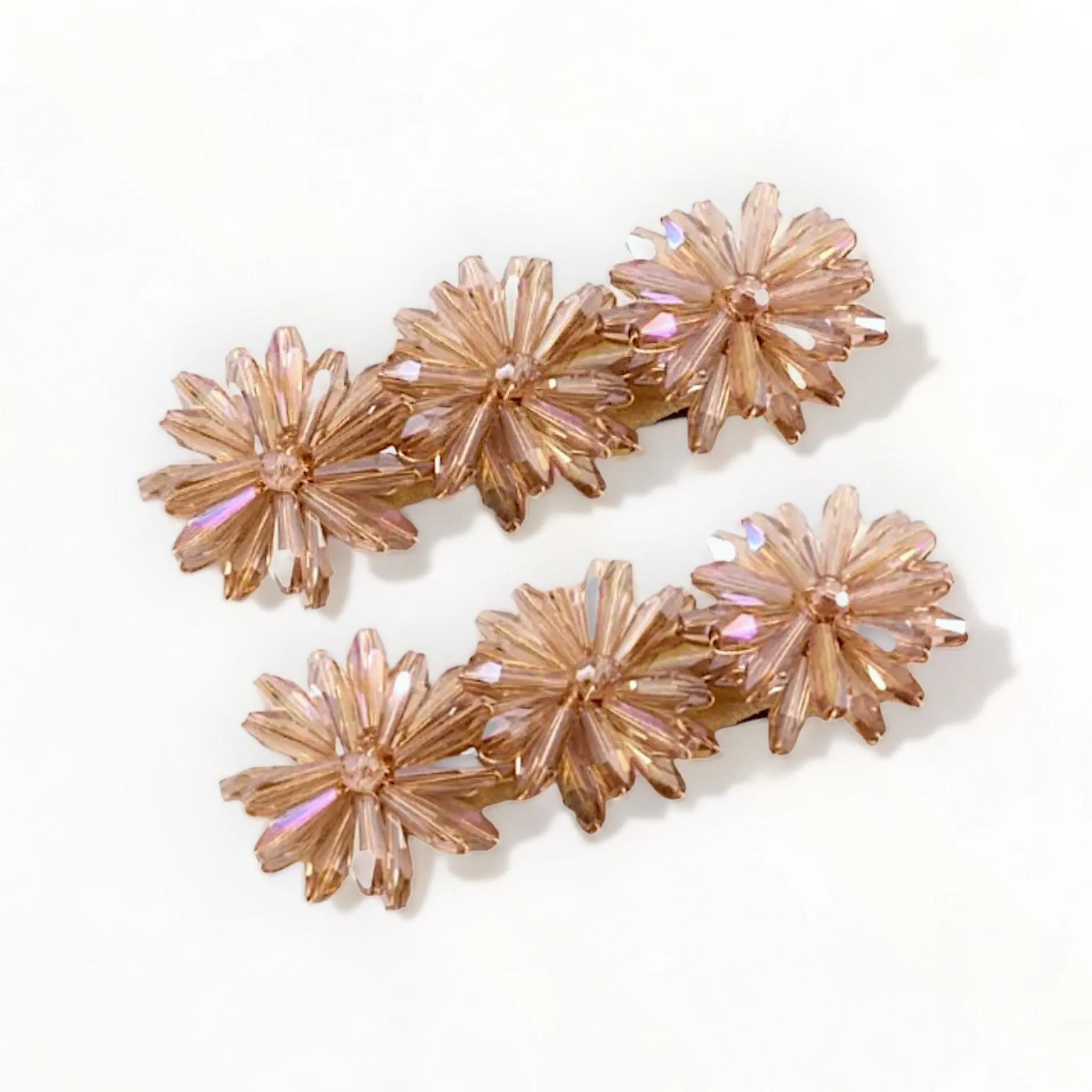The Nassandra Crystal Flowers Designer Hair Clip
