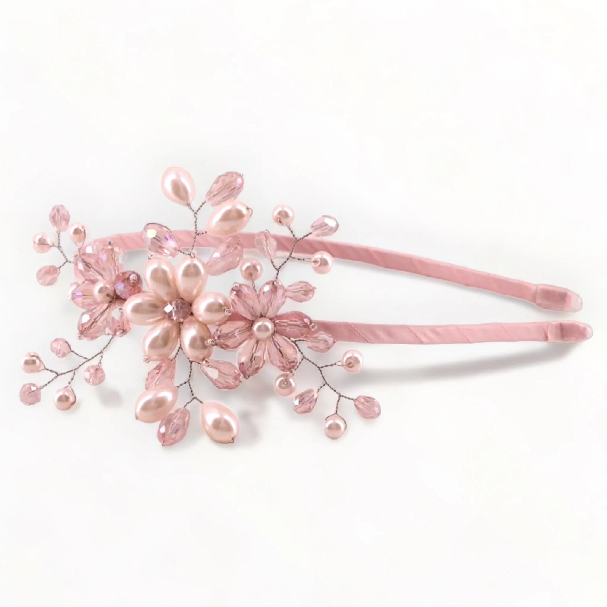 The Natsuki Pearls & Crystal Flower Headband