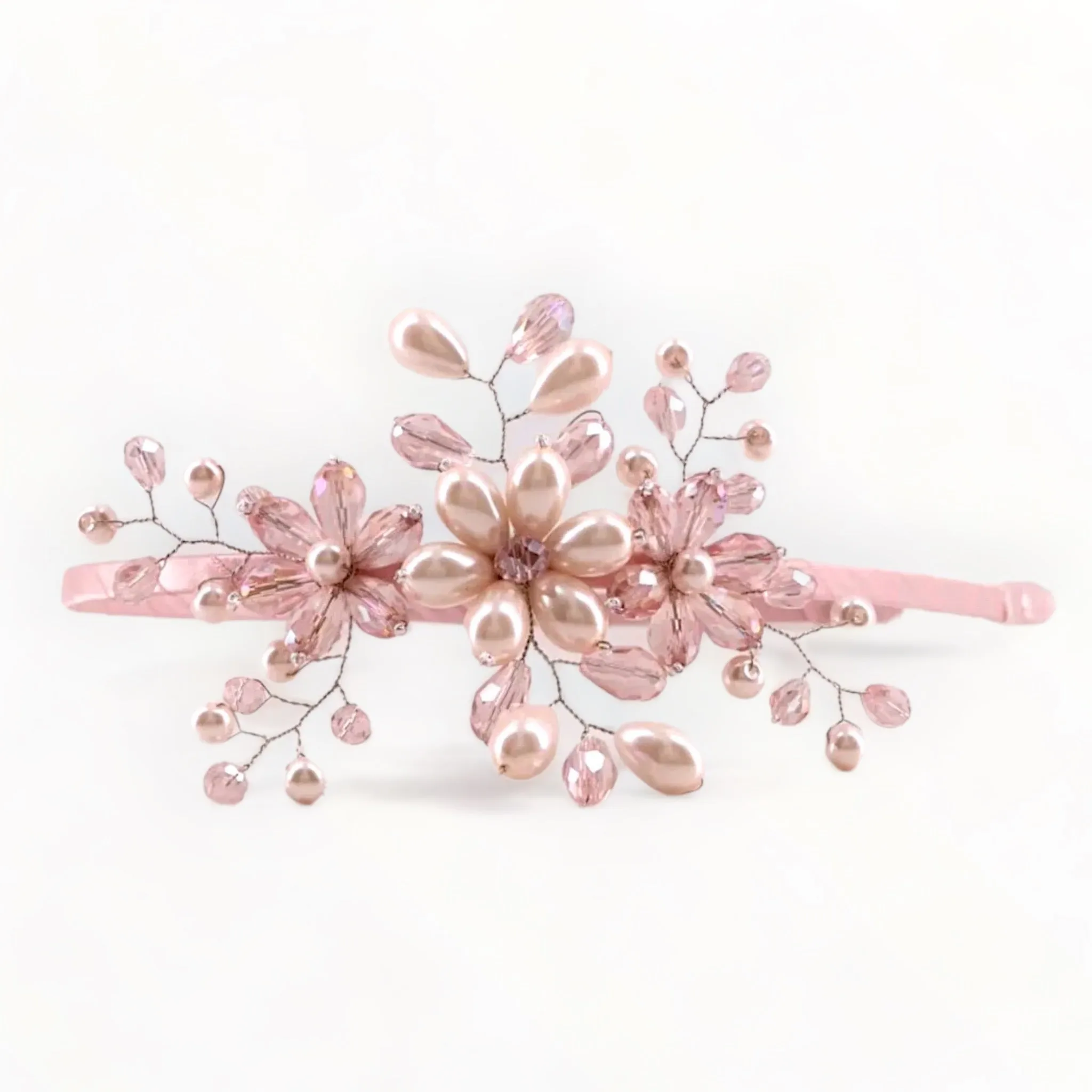 The Natsuki Pearls & Crystal Flower Headband