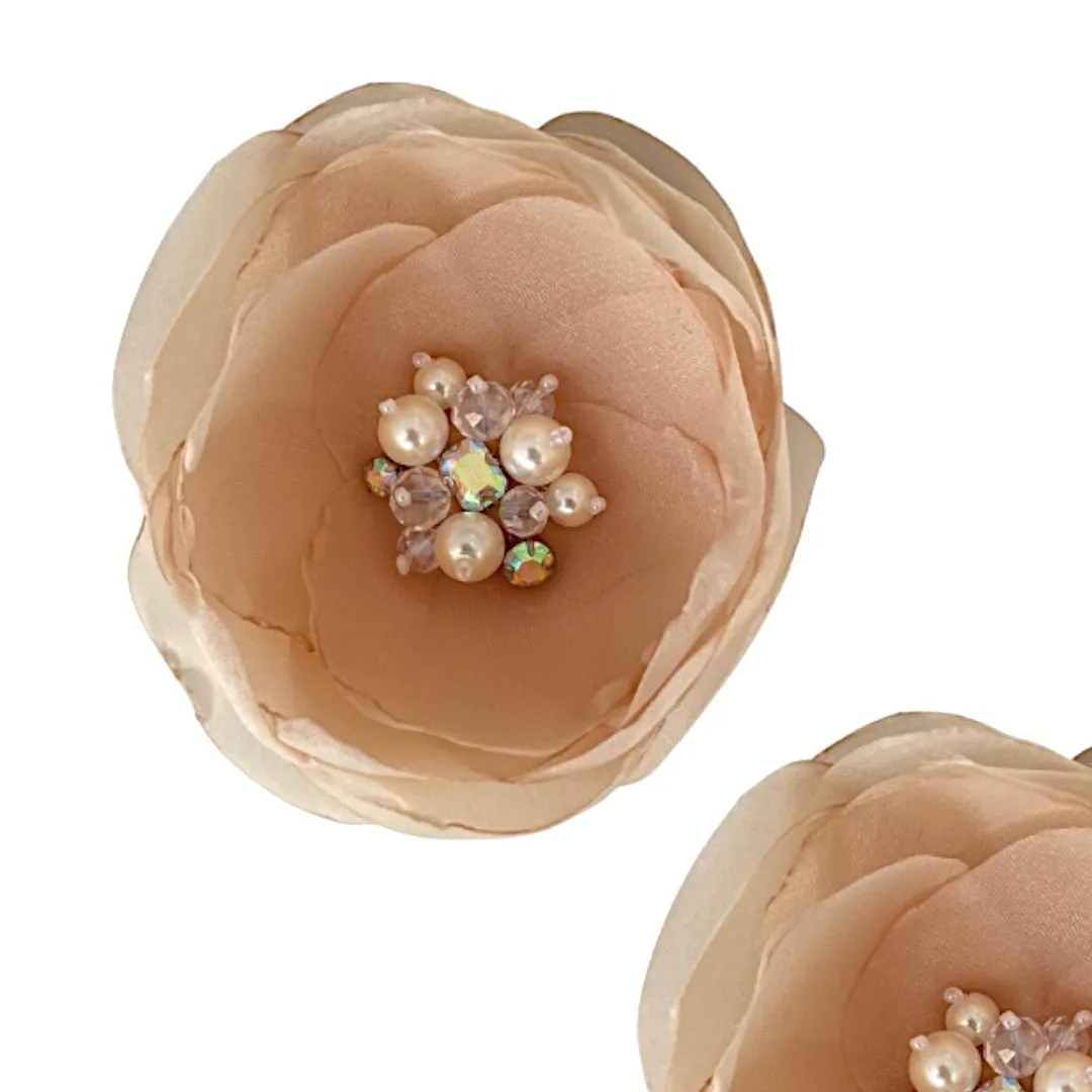 The Poppy Diamante Girls Flower Clip Set