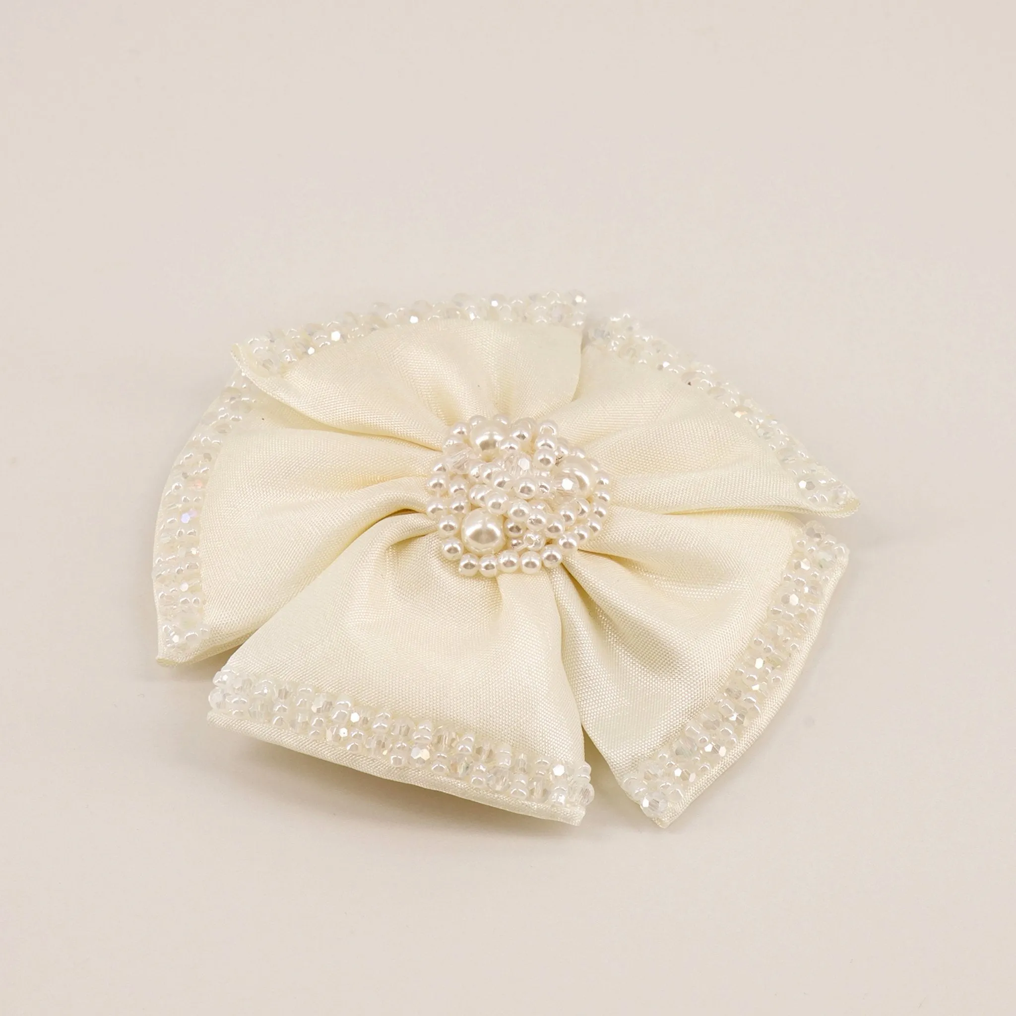 The Saffron Satin Flower Designer Hair Clip