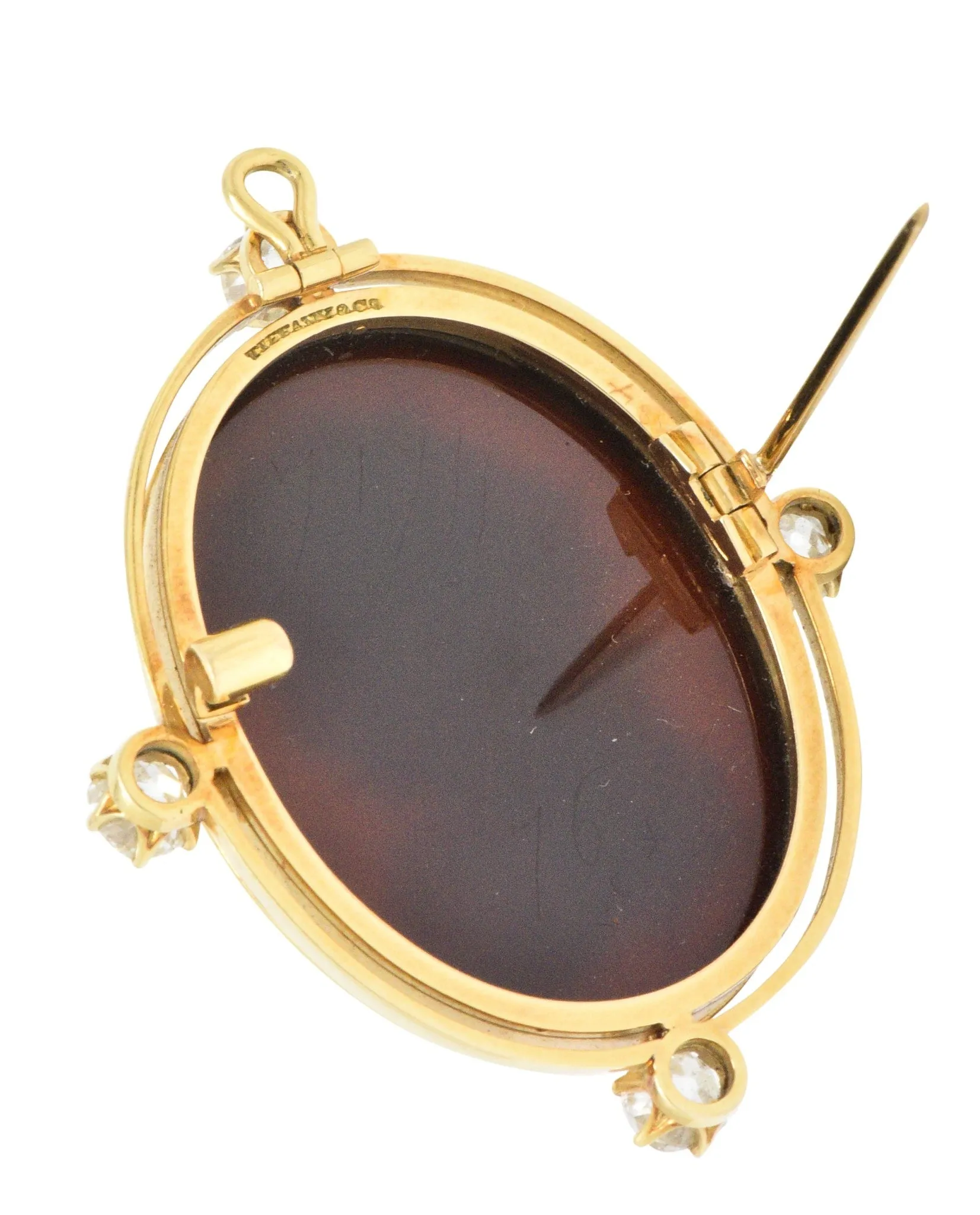Tiffany & Co. Victorian 2.00 CTW Diamond Hardstone Cameo Pendant/Brooch