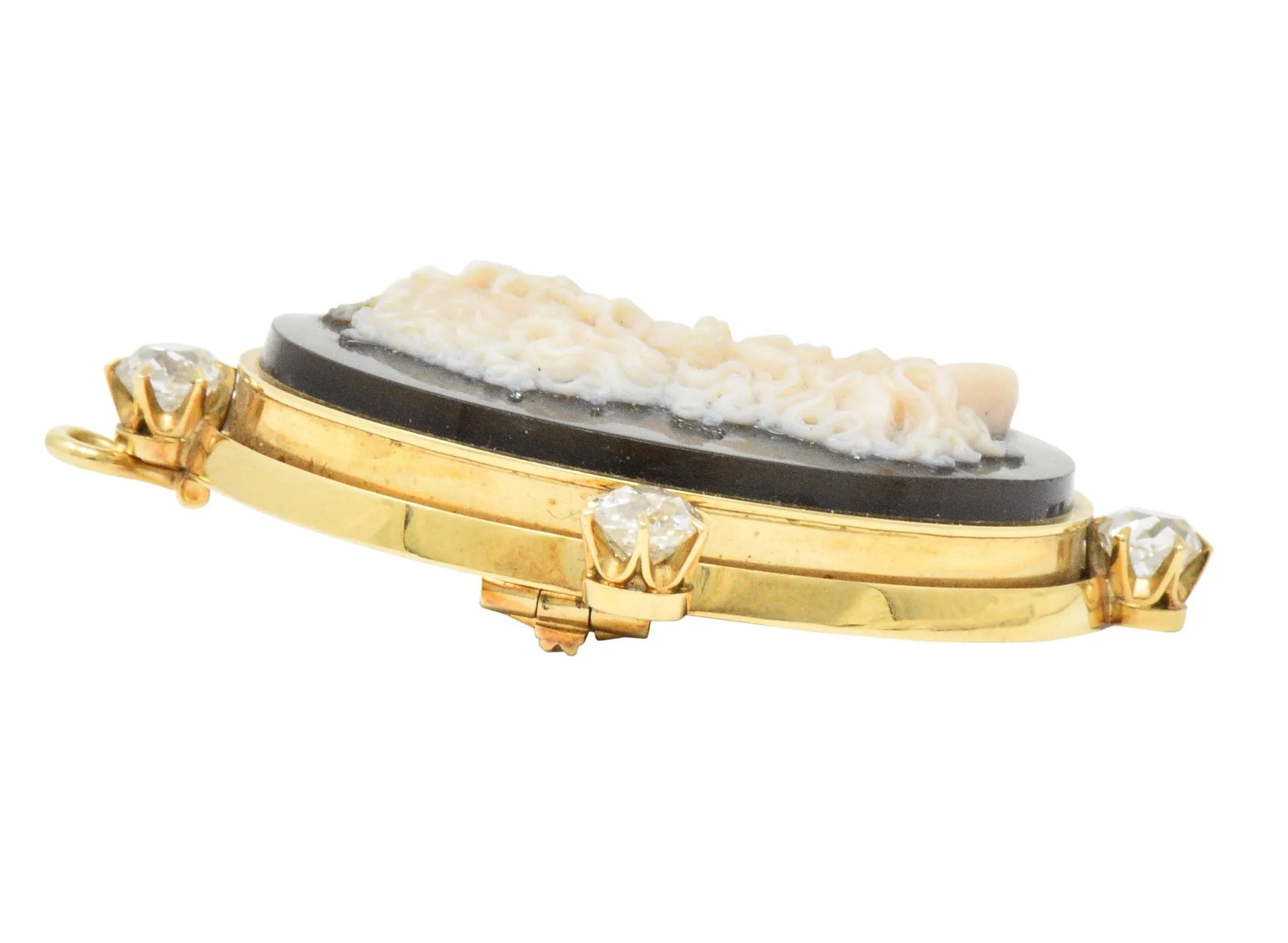 Tiffany & Co. Victorian 2.00 CTW Diamond Hardstone Cameo Pendant/Brooch