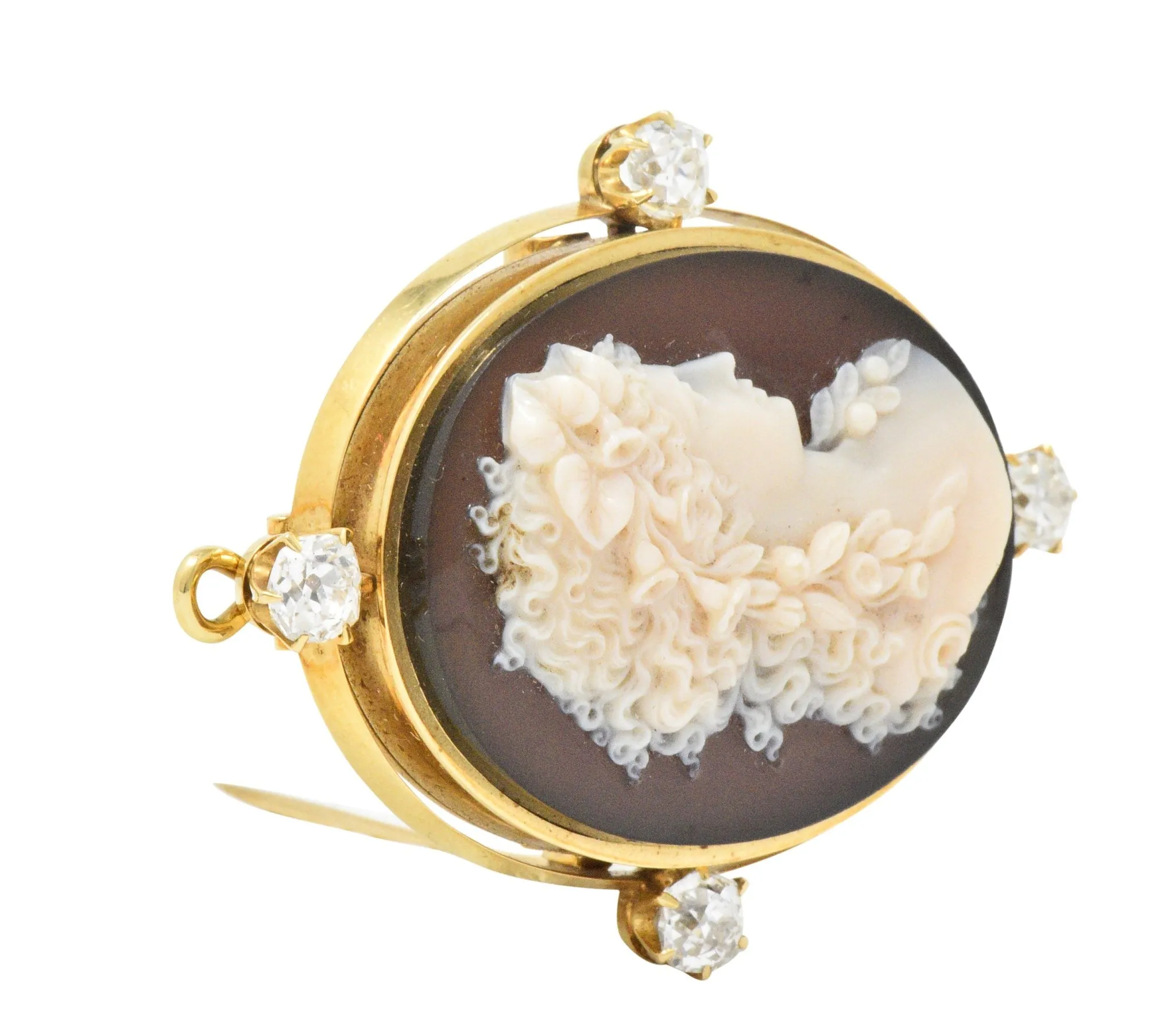Tiffany & Co. Victorian 2.00 CTW Diamond Hardstone Cameo Pendant/Brooch