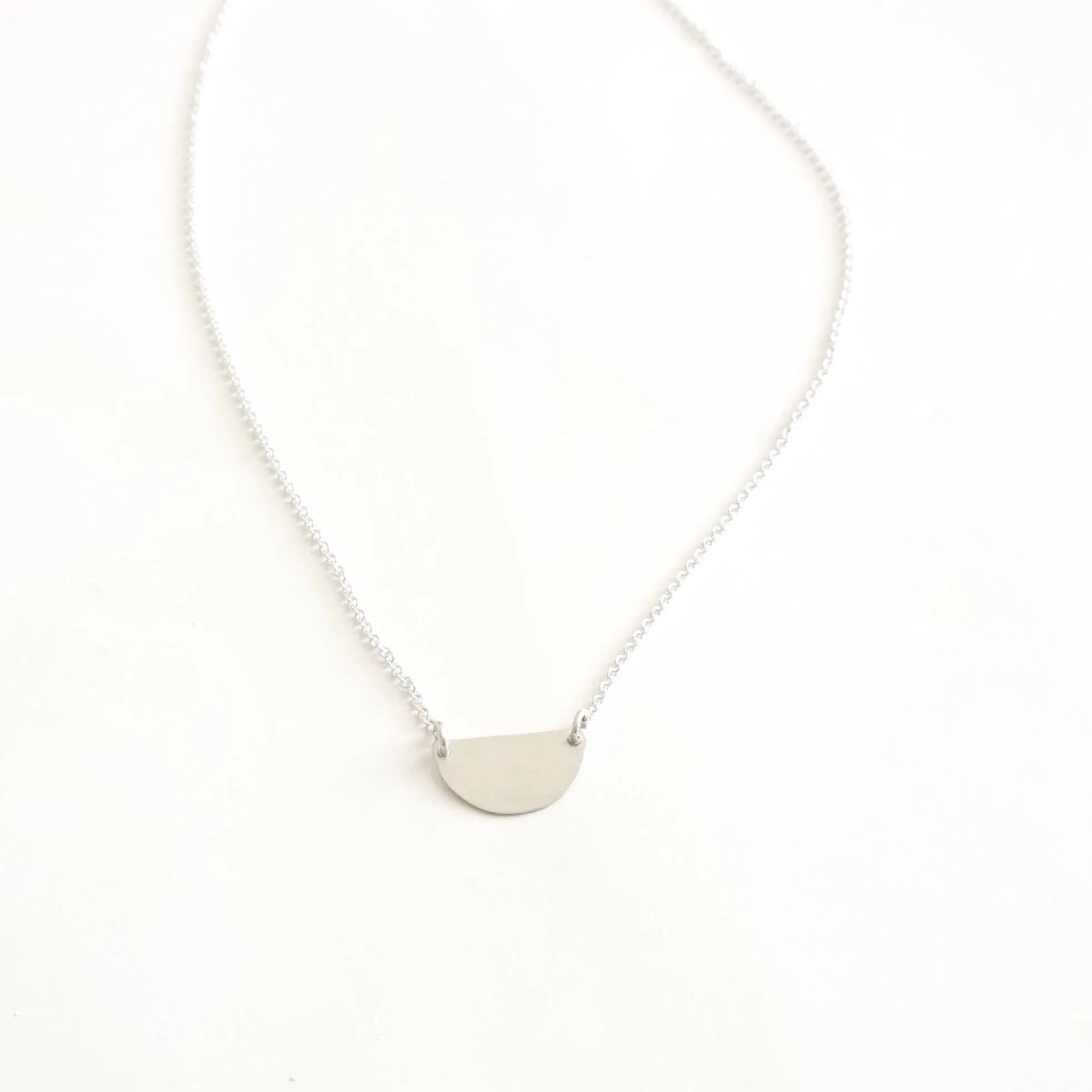 Timeless Simplicity In This Hand-Made, Half Circle Charm Necklace - 0282