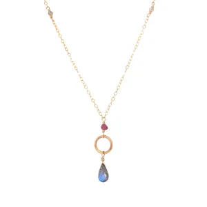 Tiny Labradorite Pendant Necklace