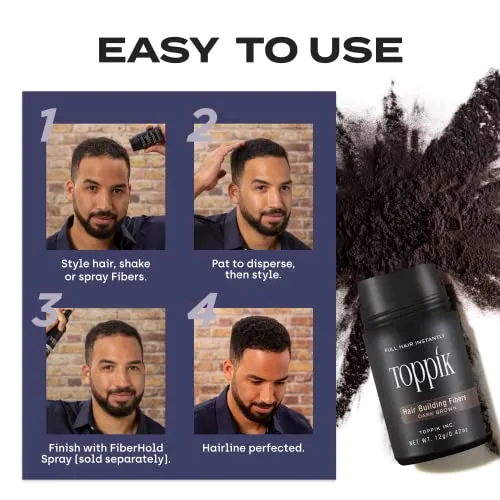 Toppik Hair Building Fibers, Medium Blonde, 27.5g Fill In Fine or Thinning Hair Instantly Thicker, Fuller Looking Hair 9 Shades for Men & Women