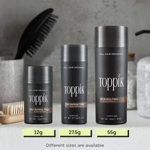 Toppik Hair Building Fibers, Medium Blonde, 27.5g Fill In Fine or Thinning Hair Instantly Thicker, Fuller Looking Hair 9 Shades for Men & Women