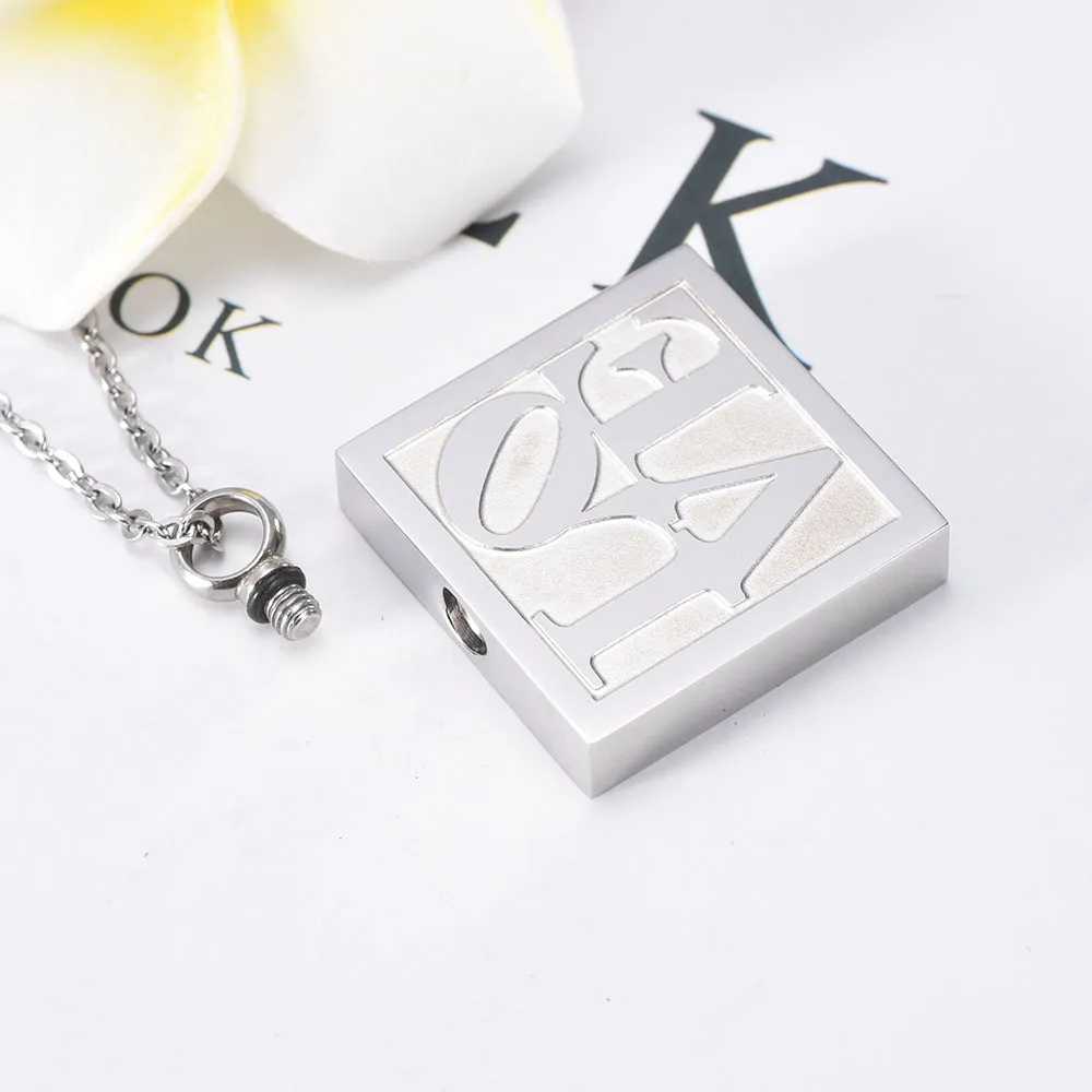 Treasured LOVE Stainless Steel Cremation Necklace