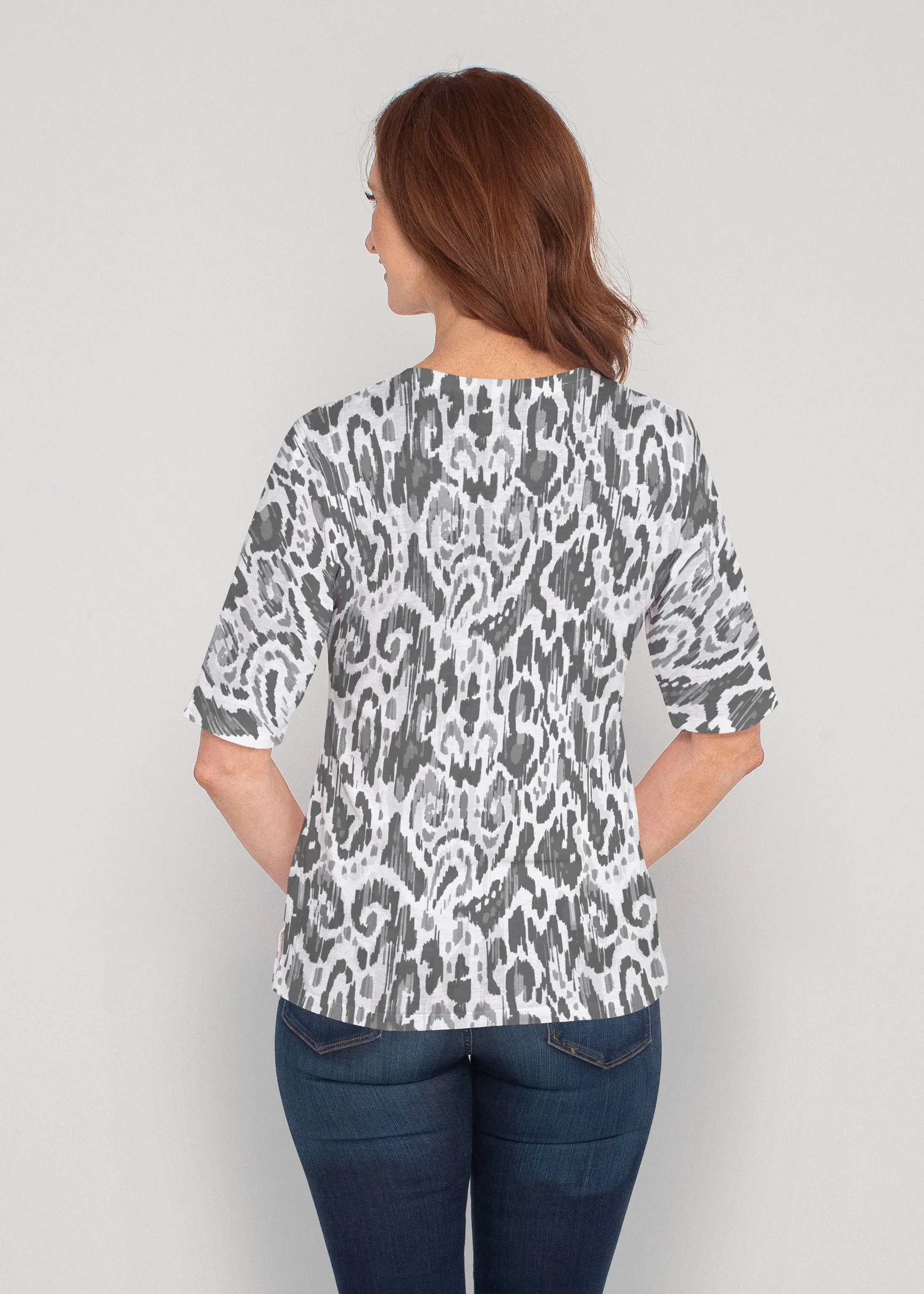 Trixie (8057) ~ Signature Elbow Sleeve V-Neck Top