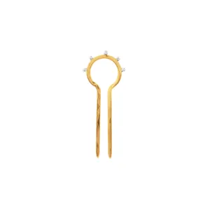 Two-Tone Horizon Hair Pin - Bronze & Silver - Small