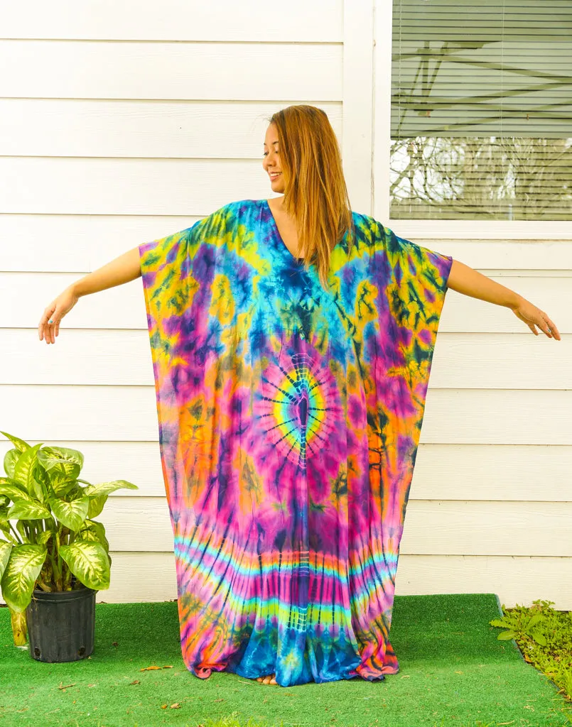 Vibrant Vortex Tie Dye Kaftan