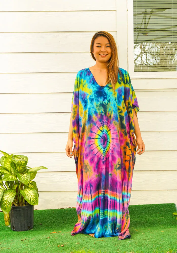 Vibrant Vortex Tie Dye Kaftan