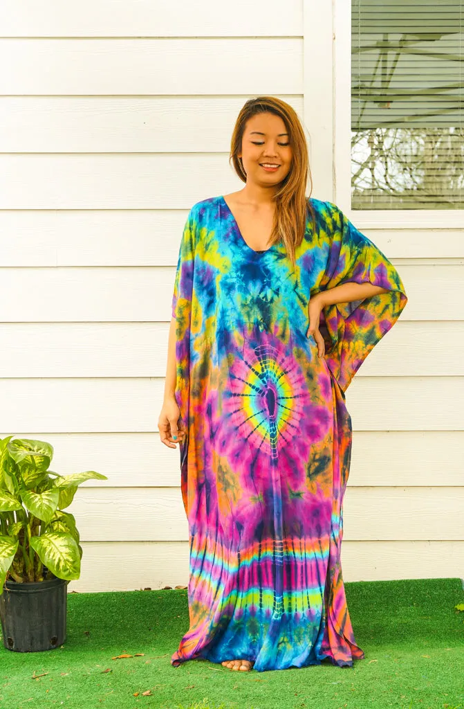 Vibrant Vortex Tie Dye Kaftan