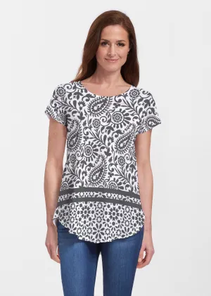 Victoria (14301) ~ Short Sleeve Scoop Neck Flowy Tunic