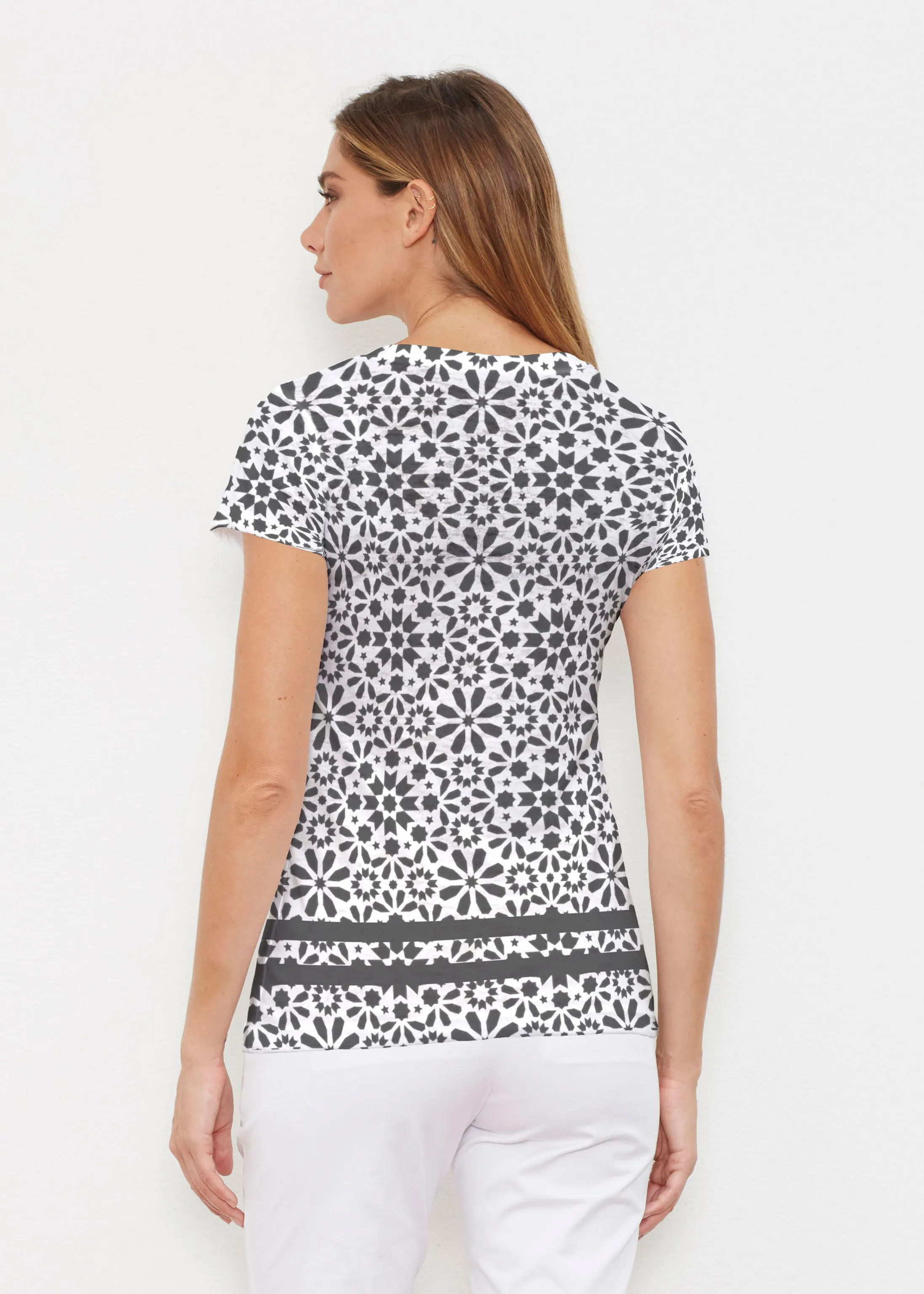 Victoria (14301) ~ Signature Cap Sleeve V-Neck Shirt