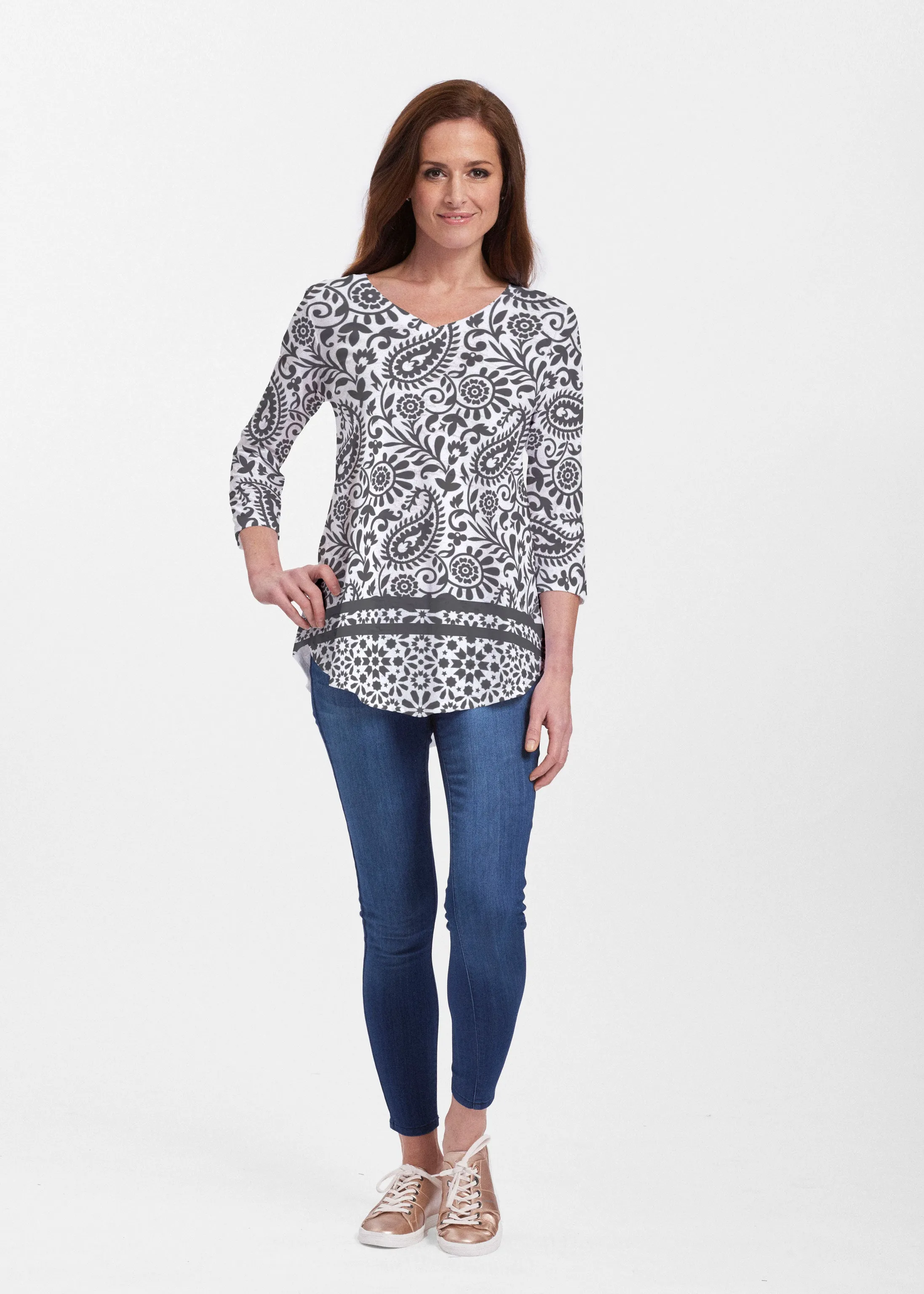 Victoria (14301) ~ V-neck Flowy Tunic