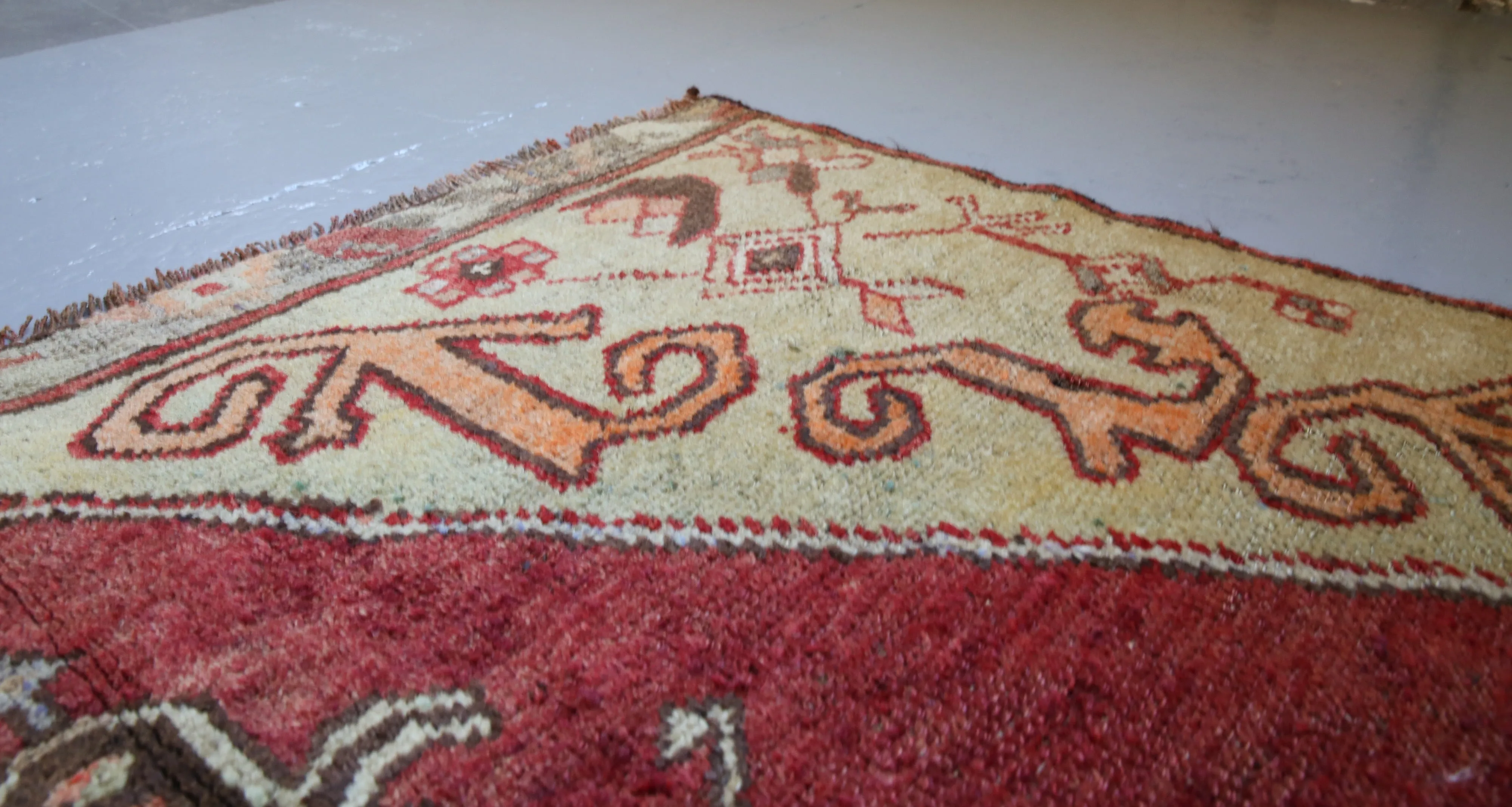 Vintage Anatolian Runner Rug 2.11ftx10.7ft