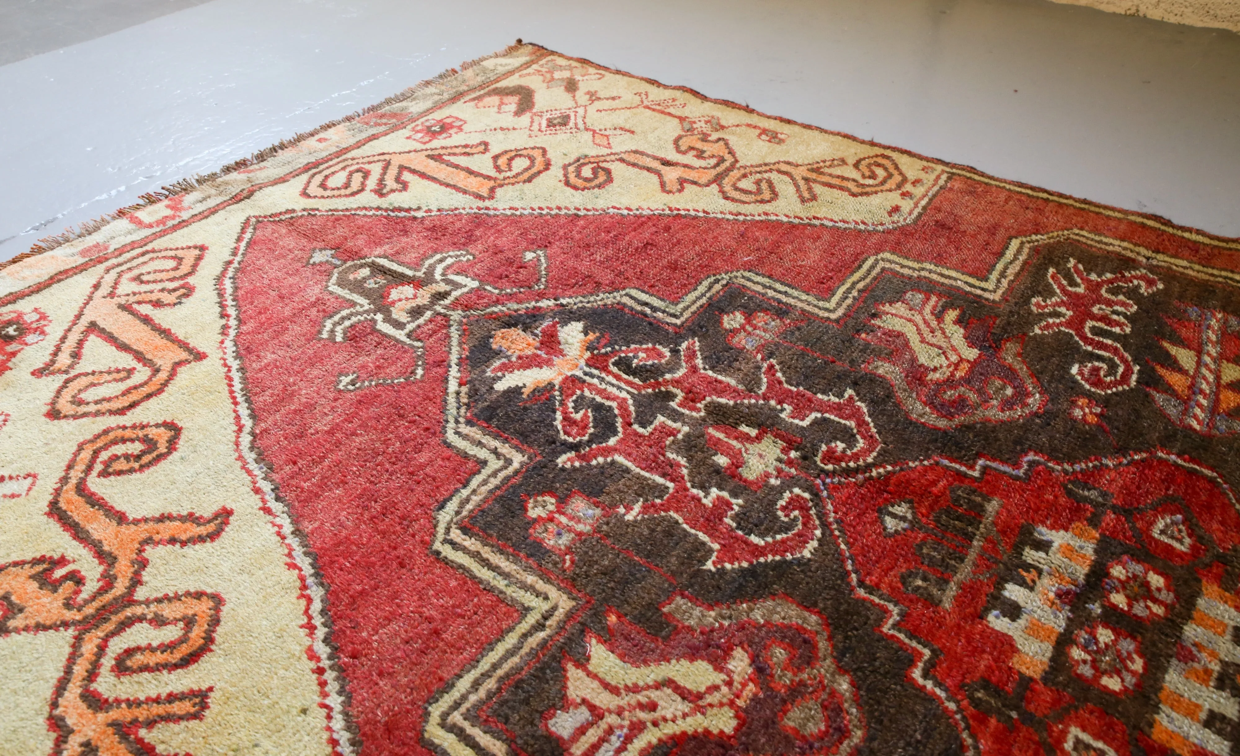 Vintage Anatolian Runner Rug 2.11ftx10.7ft