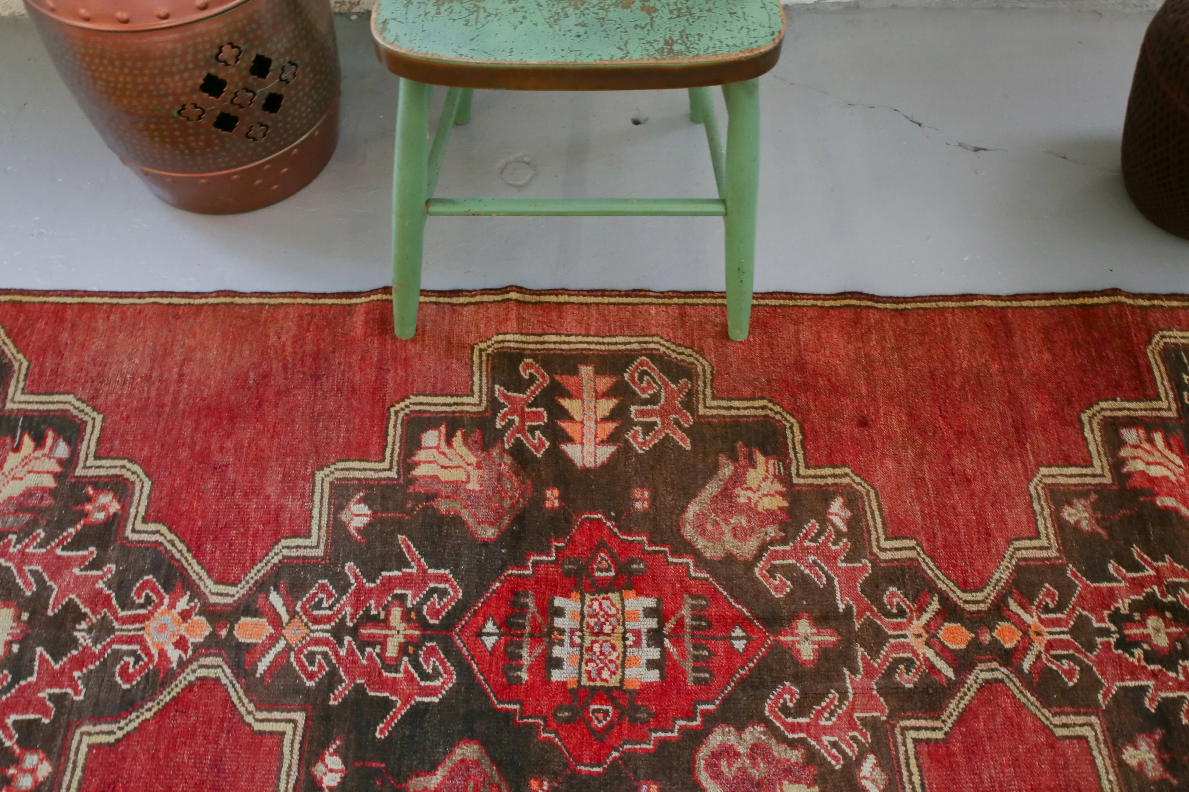 Vintage Anatolian Runner Rug 2.11ftx10.7ft