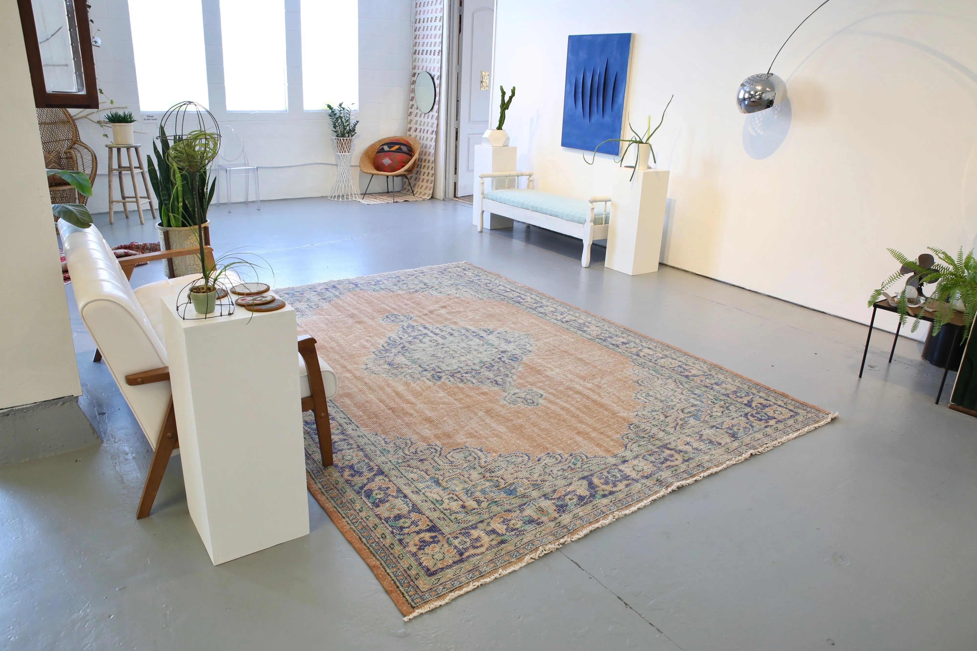 Vintage Demirci Oushak Rug 7.5ftx10ft