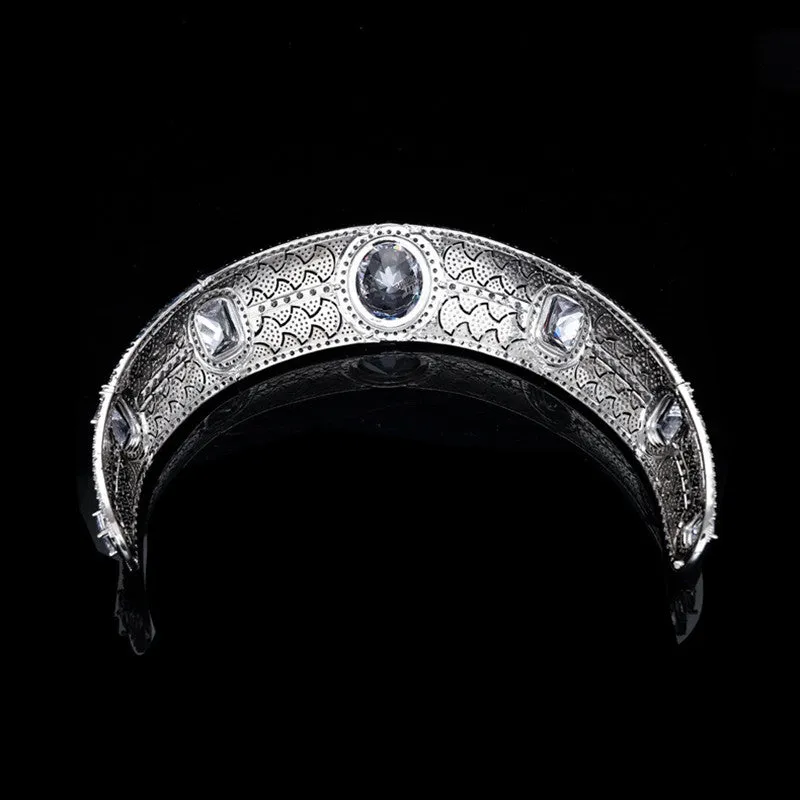 Vintage Diadem Large Zircon Wedding Tiaras Hair Jewelry