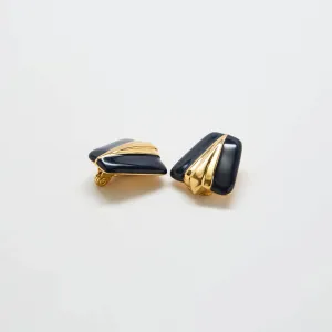 Vintage GJD Black and Gold Earrings