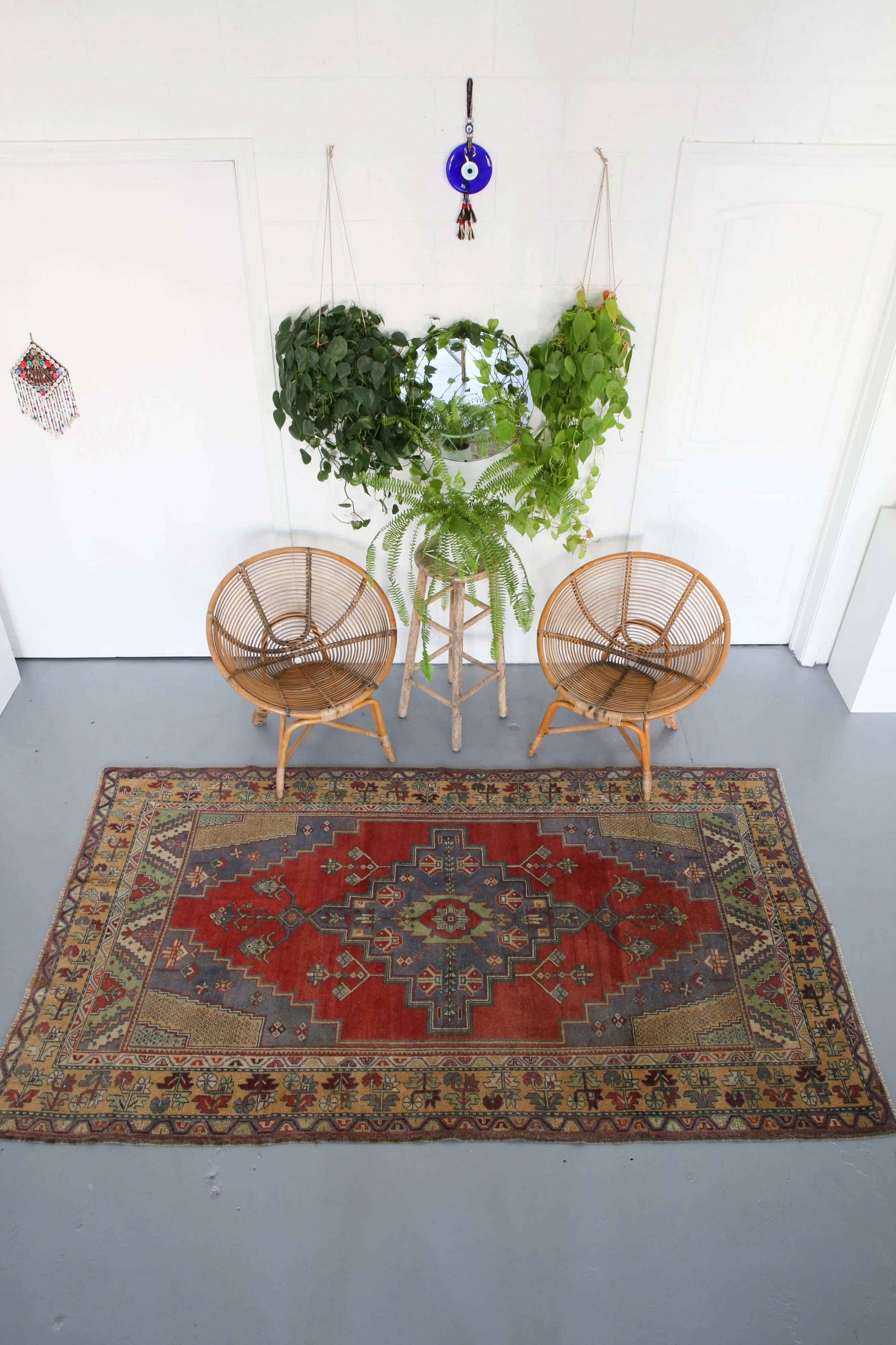 Vintage Ortakoy Aksaray Rug 4.10ftx8.5ft