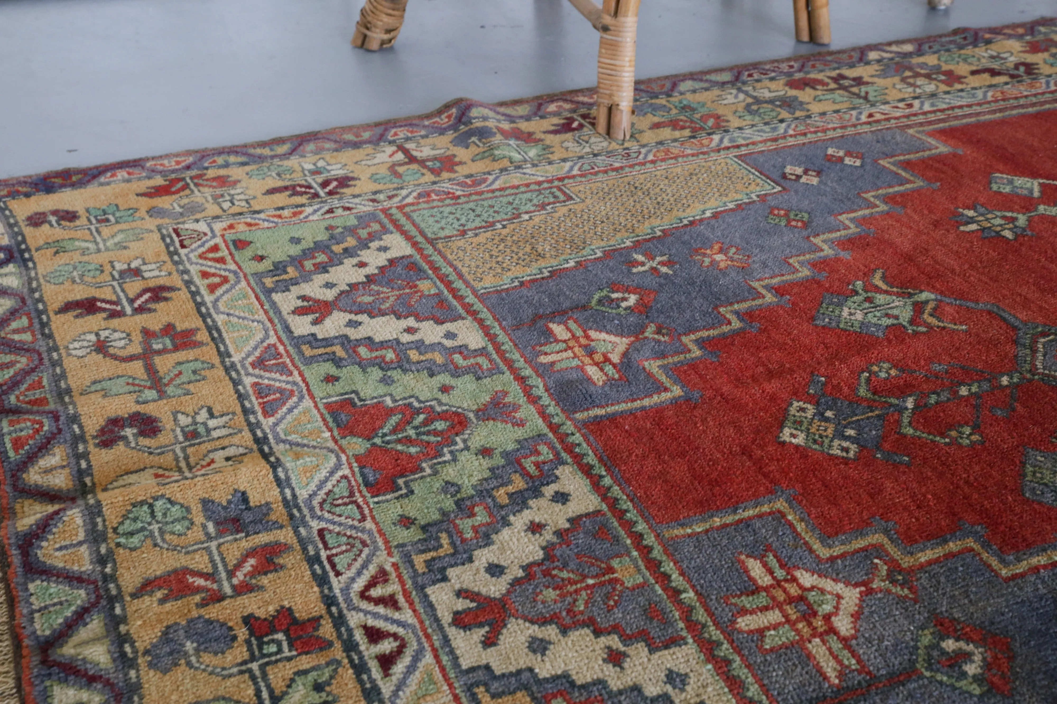 Vintage Ortakoy Aksaray Rug 4.10ftx8.5ft