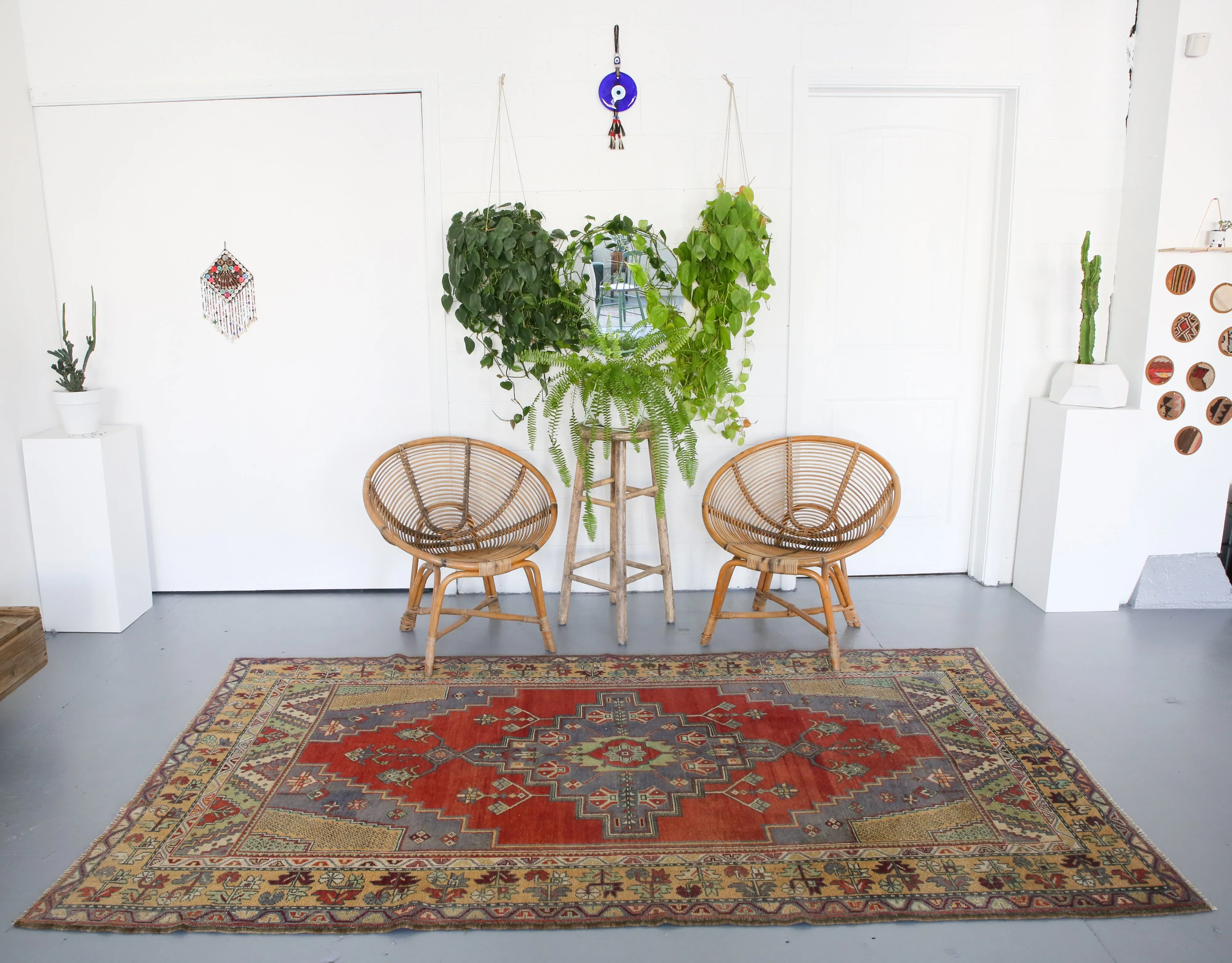 Vintage Ortakoy Aksaray Rug 4.10ftx8.5ft