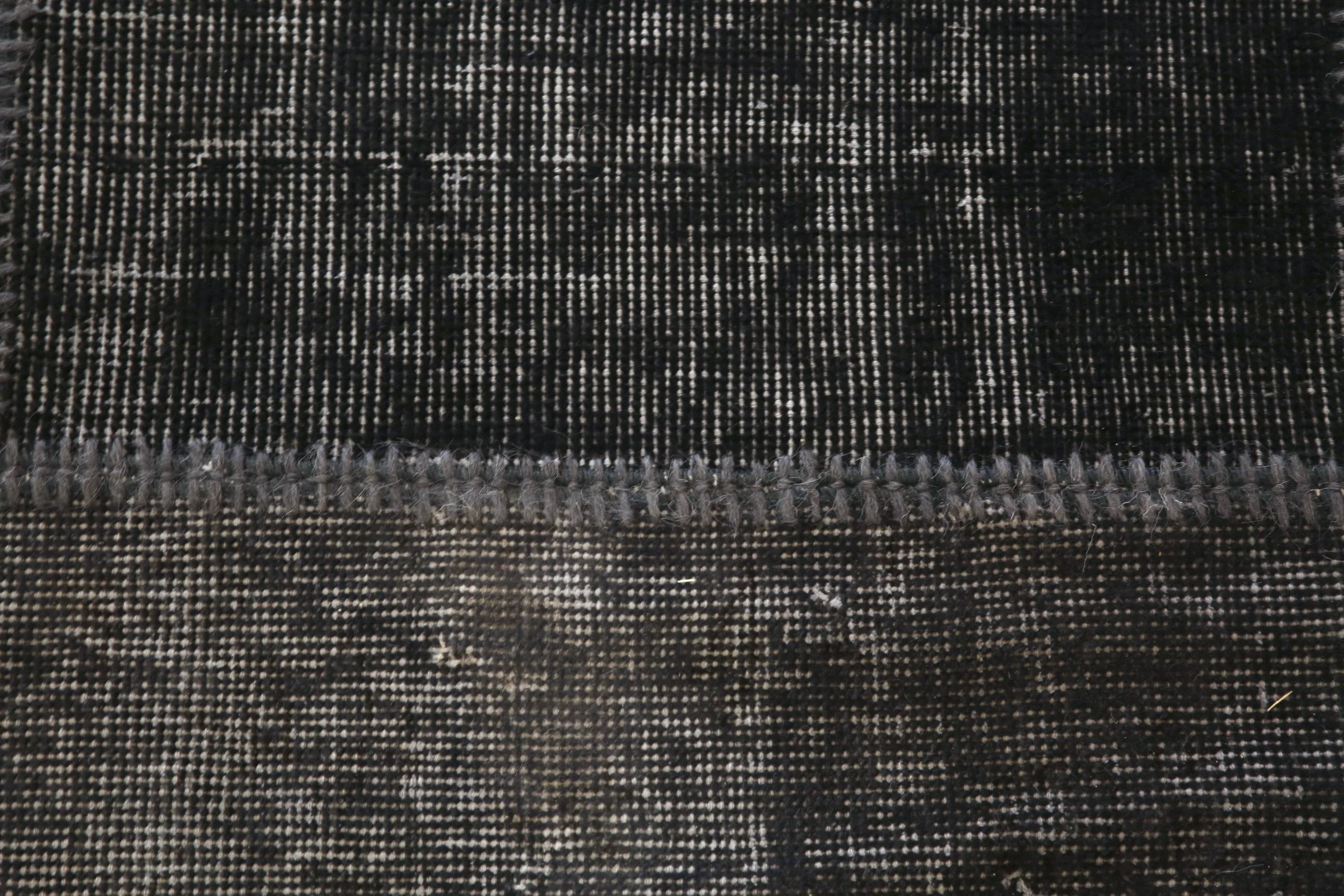 Vintage Patchwork Isparta Rug overdyed in Black 10ftx13ft