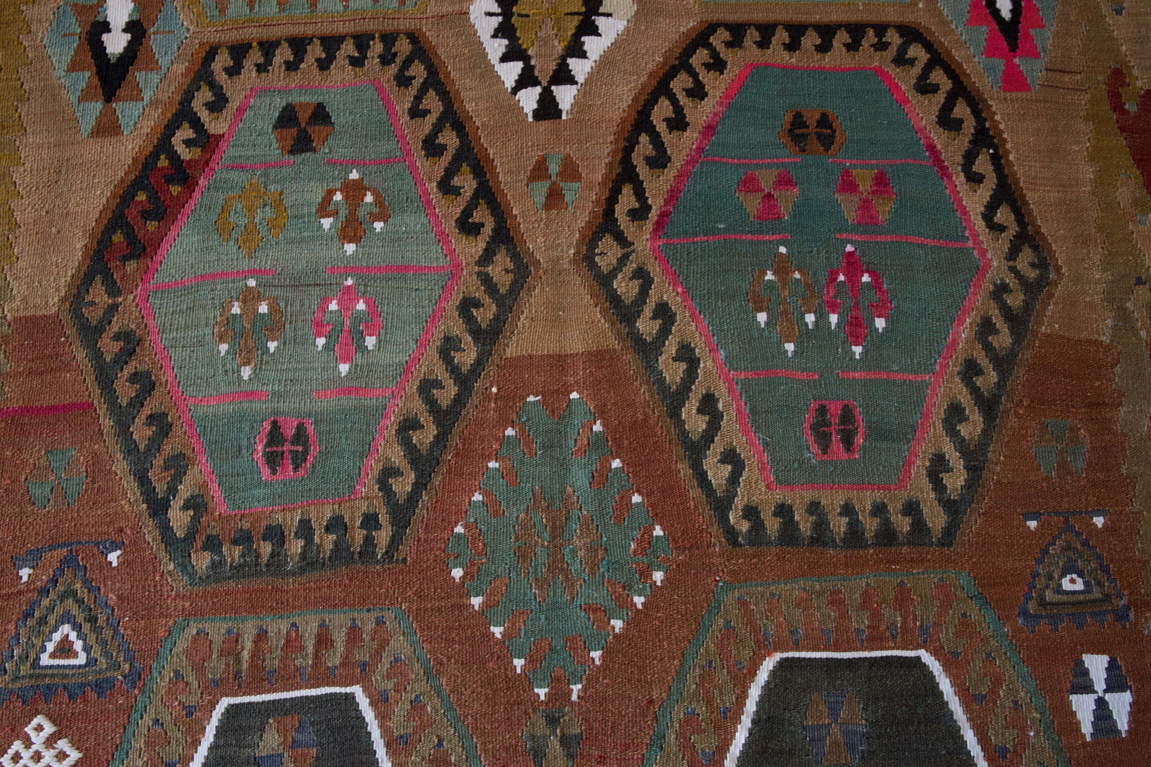 Vintage Sivas Sarkisla Kilim Rug 6'5"x13'8"