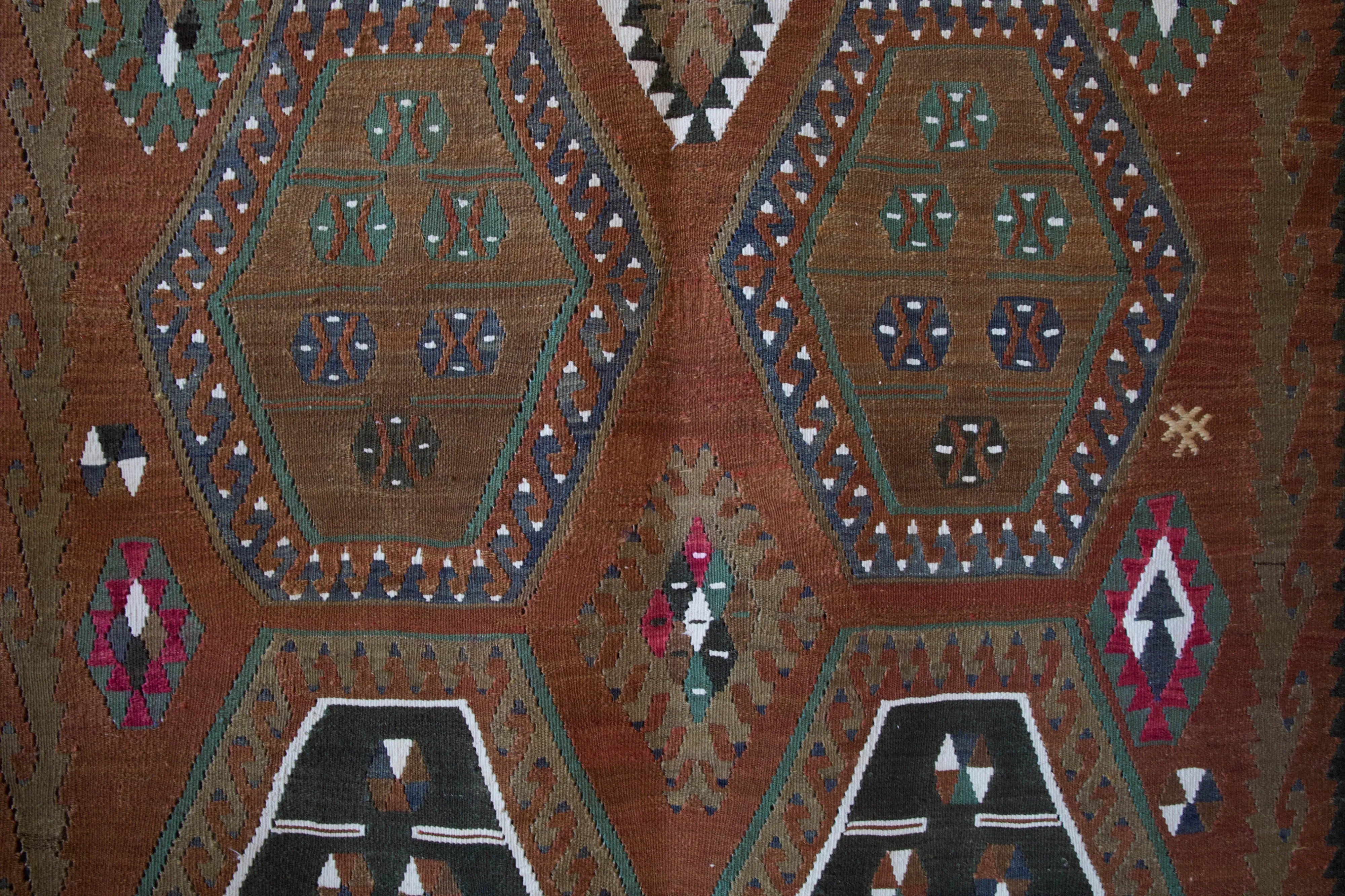 Vintage Sivas Sarkisla Kilim Rug 6'5"x13'8"