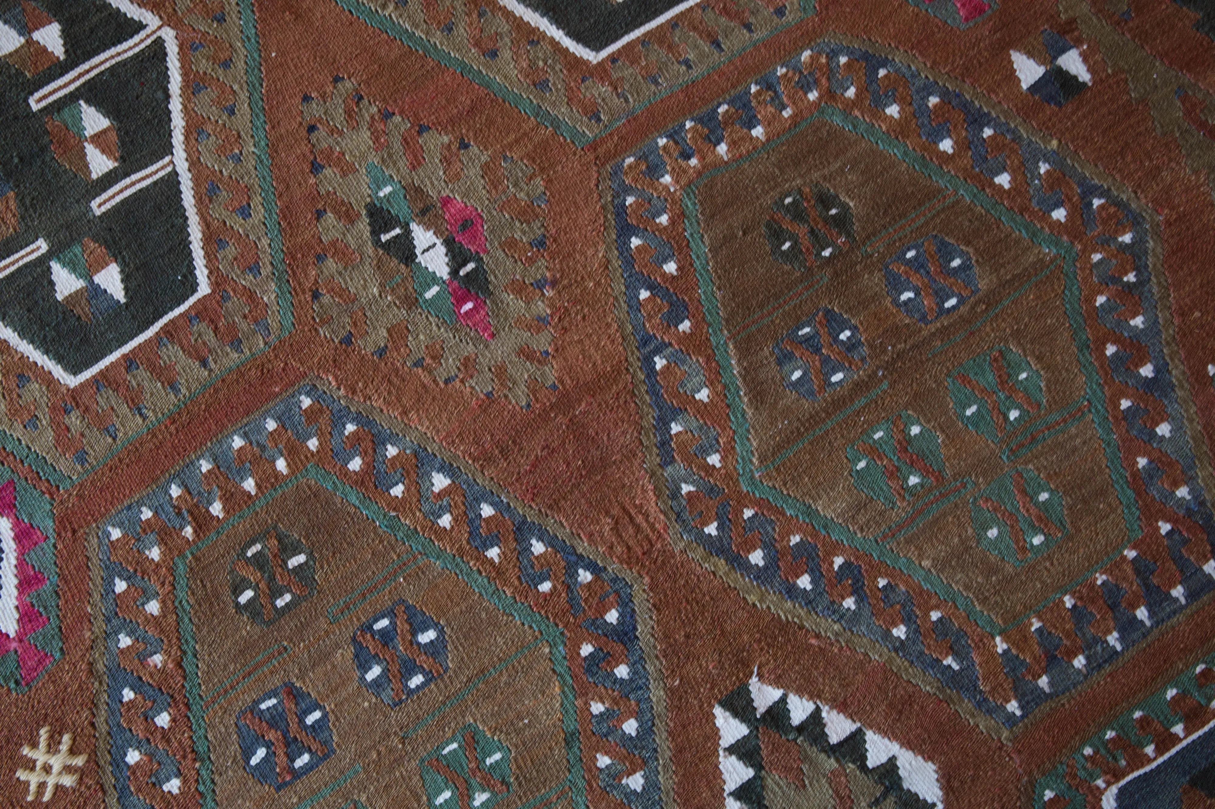 Vintage Sivas Sarkisla Kilim Rug 6'5"x13'8"