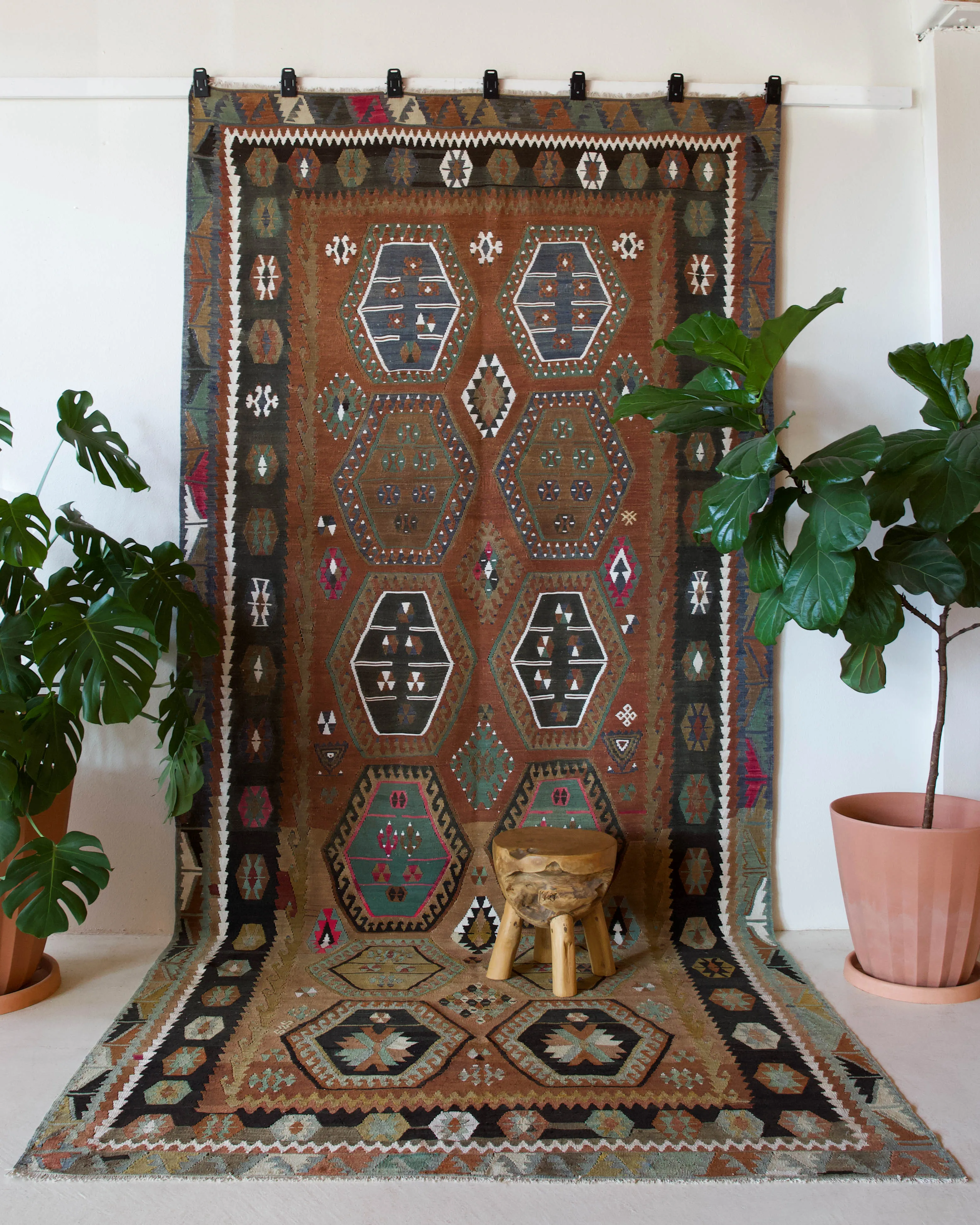 Vintage Sivas Sarkisla Kilim Rug 6'5"x13'8"