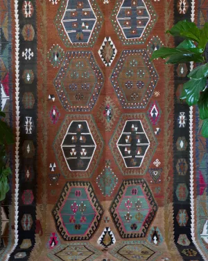 Vintage Sivas Sarkisla Kilim Rug 6'5"x13'8"