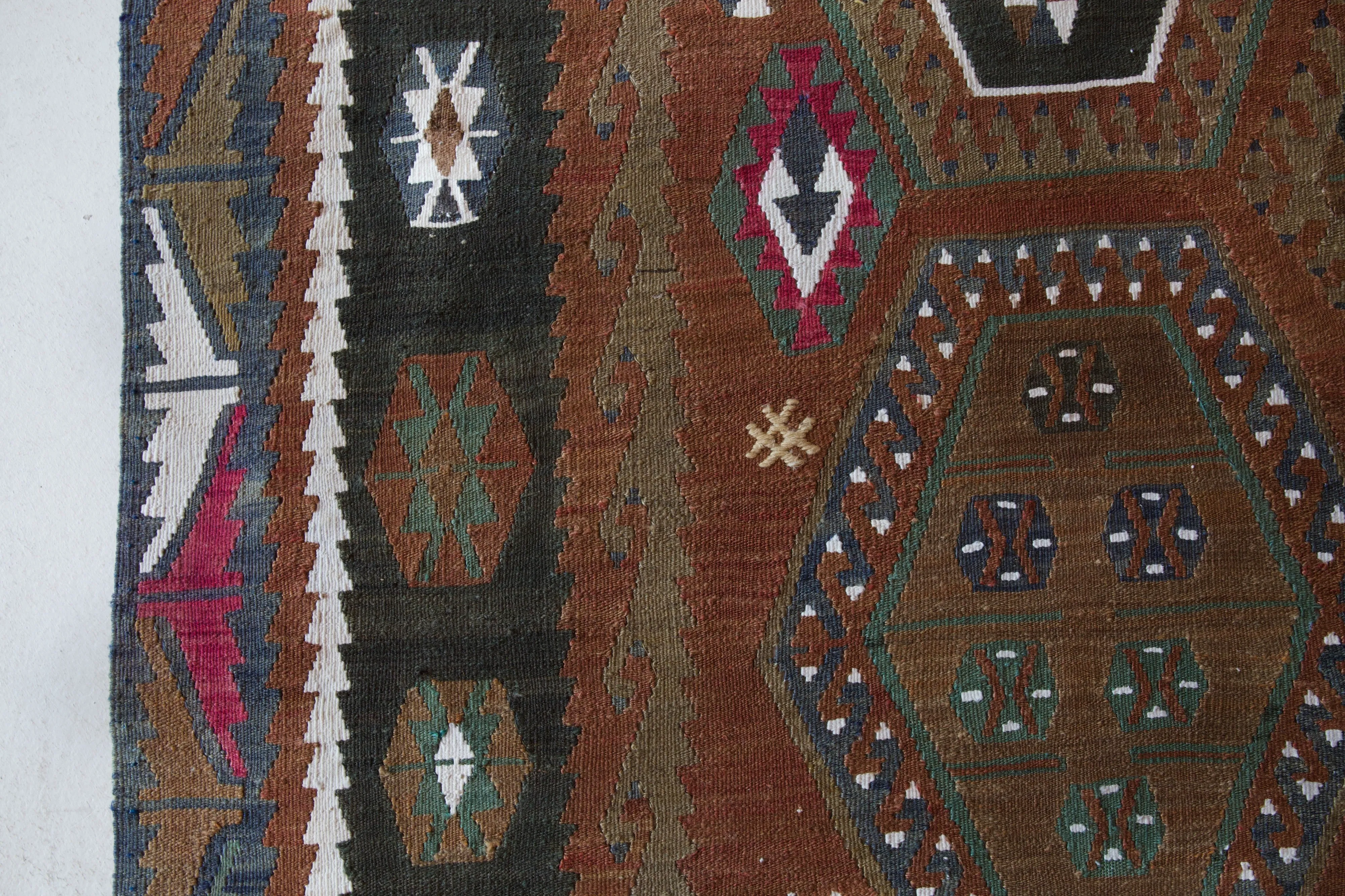 Vintage Sivas Sarkisla Kilim Rug 6'5"x13'8"