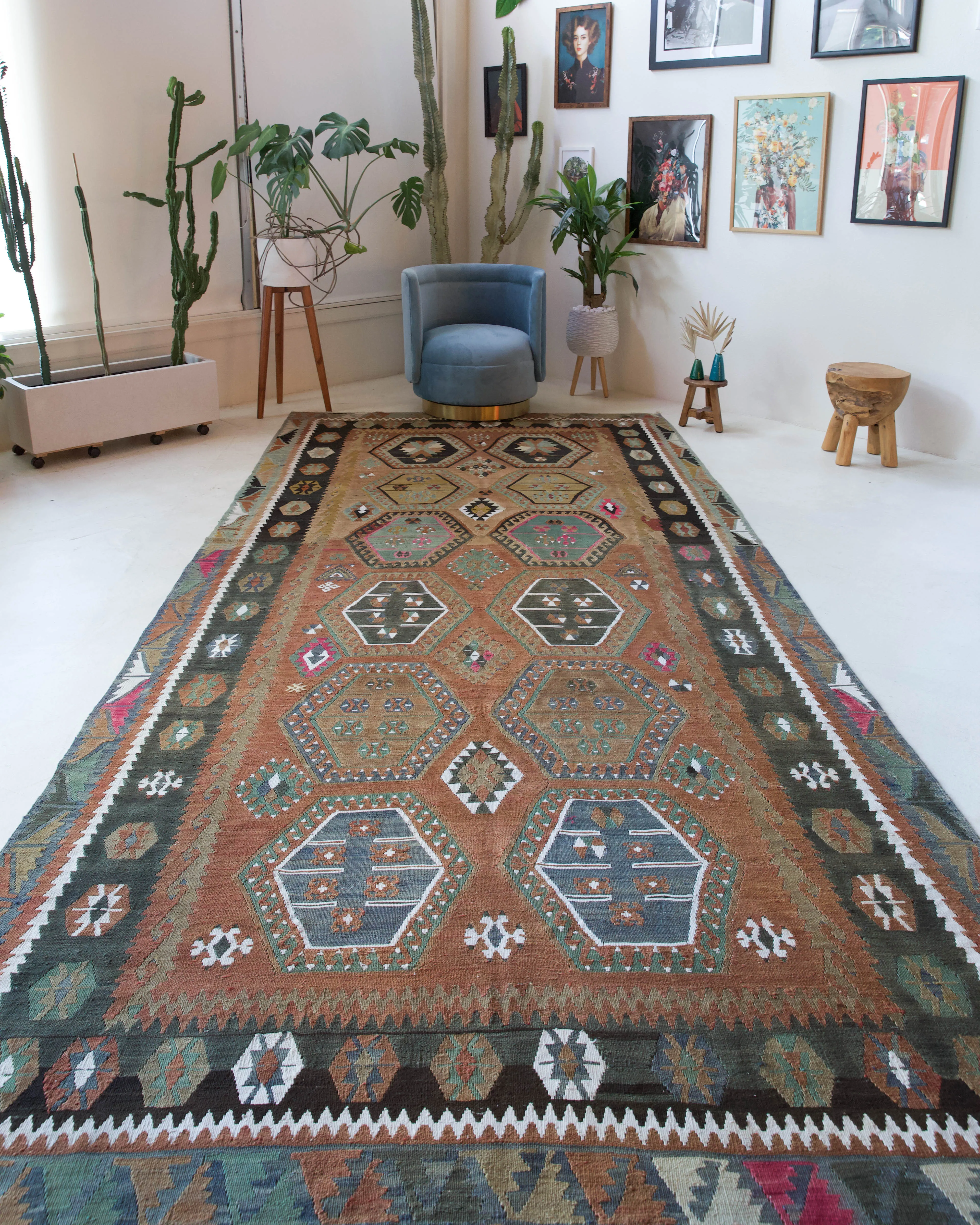 Vintage Sivas Sarkisla Kilim Rug 6'5"x13'8"