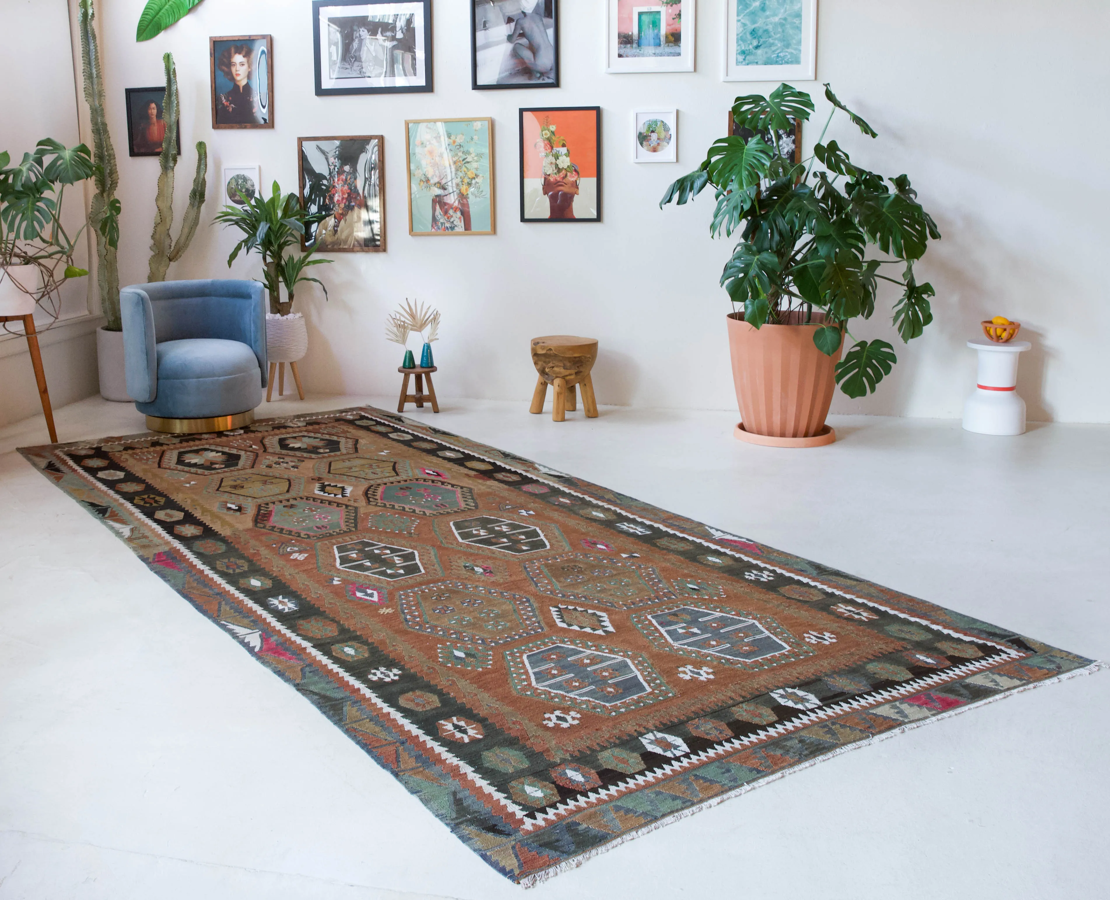 Vintage Sivas Sarkisla Kilim Rug 6'5"x13'8"