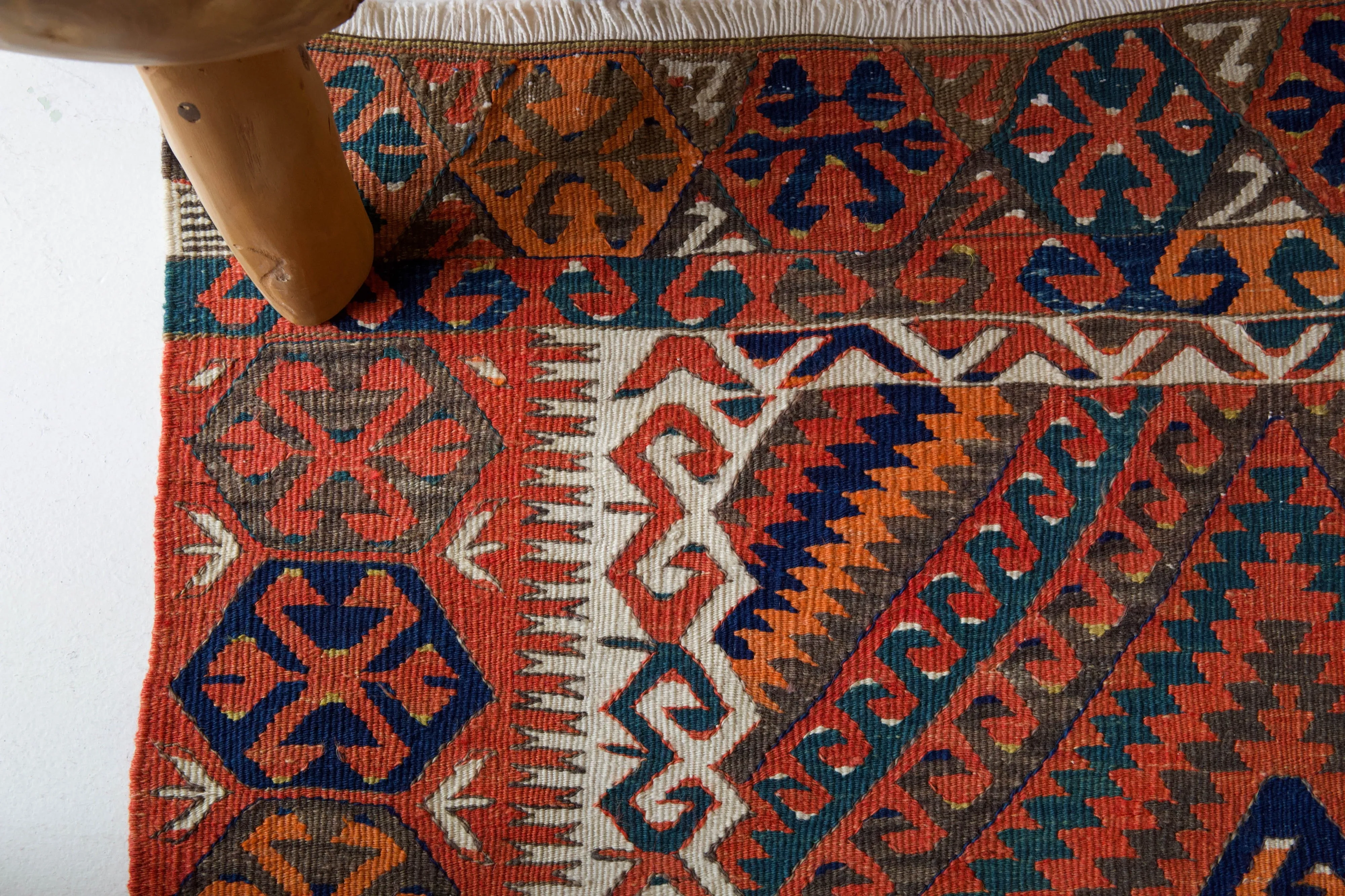 Vintage Turkish Fethiye Kilim Rug 5'4"x8'3"