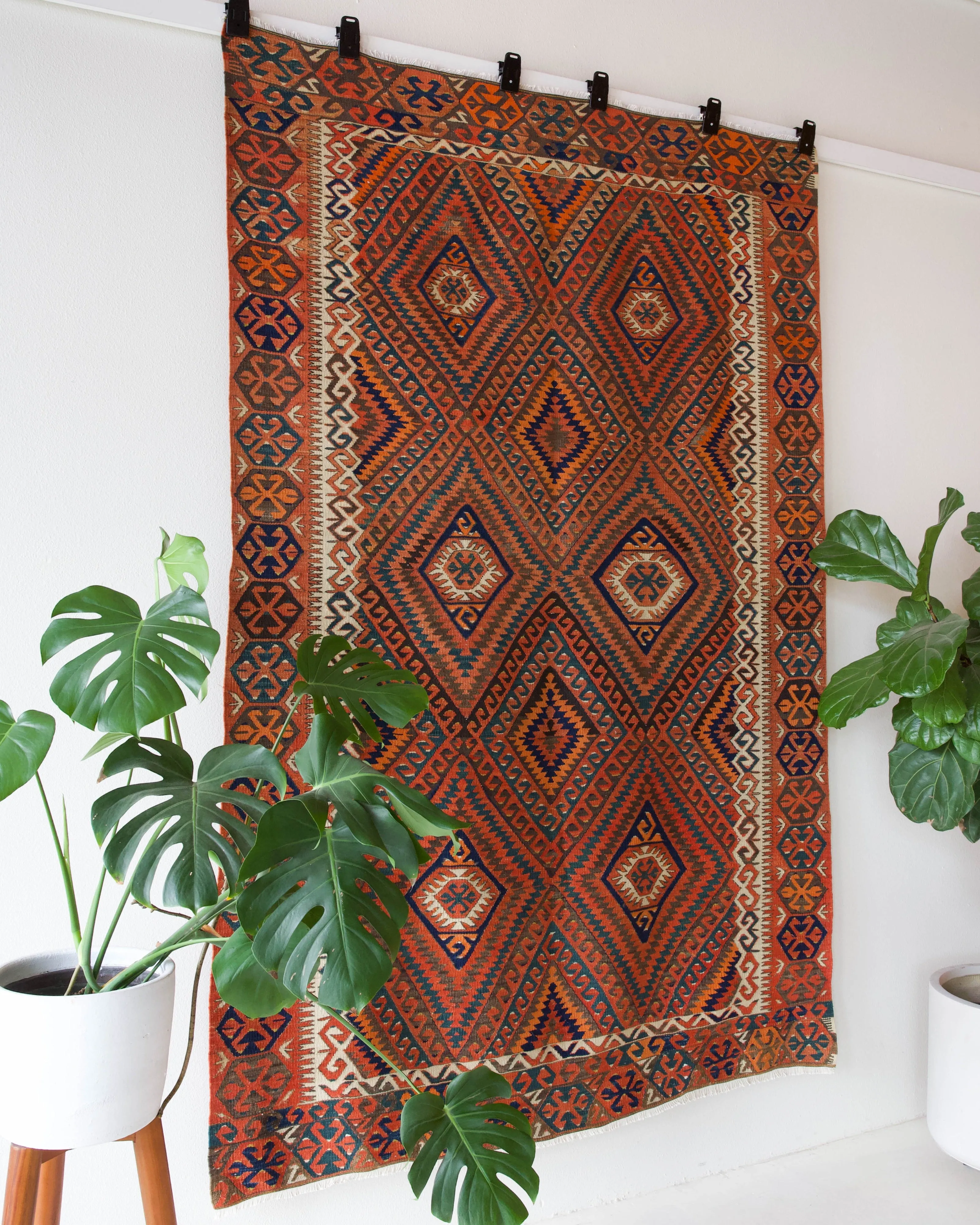 Vintage Turkish Fethiye Kilim Rug 5'4"x8'3"