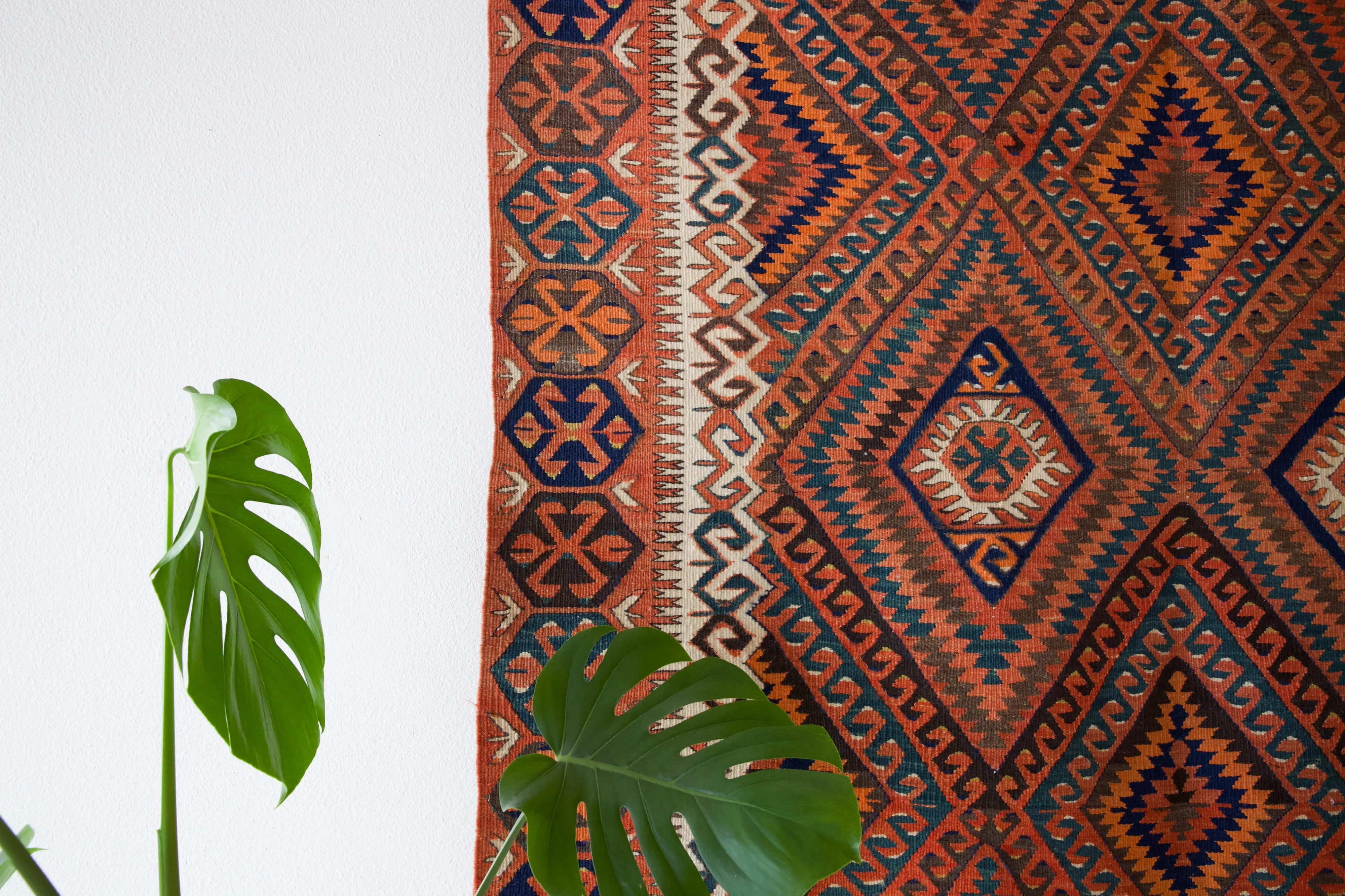Vintage Turkish Fethiye Kilim Rug 5'4"x8'3"