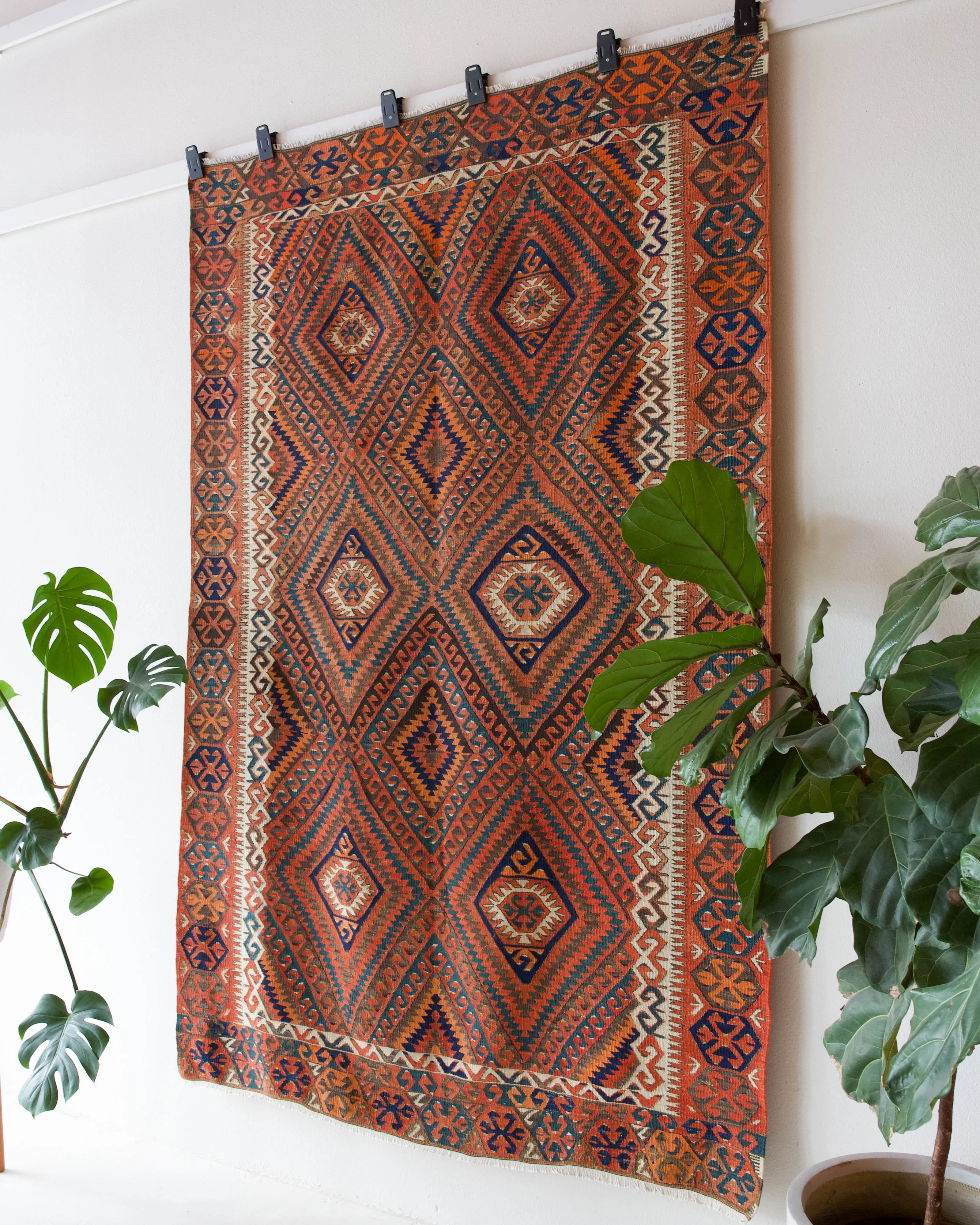 Vintage Turkish Fethiye Kilim Rug 5'4"x8'3"