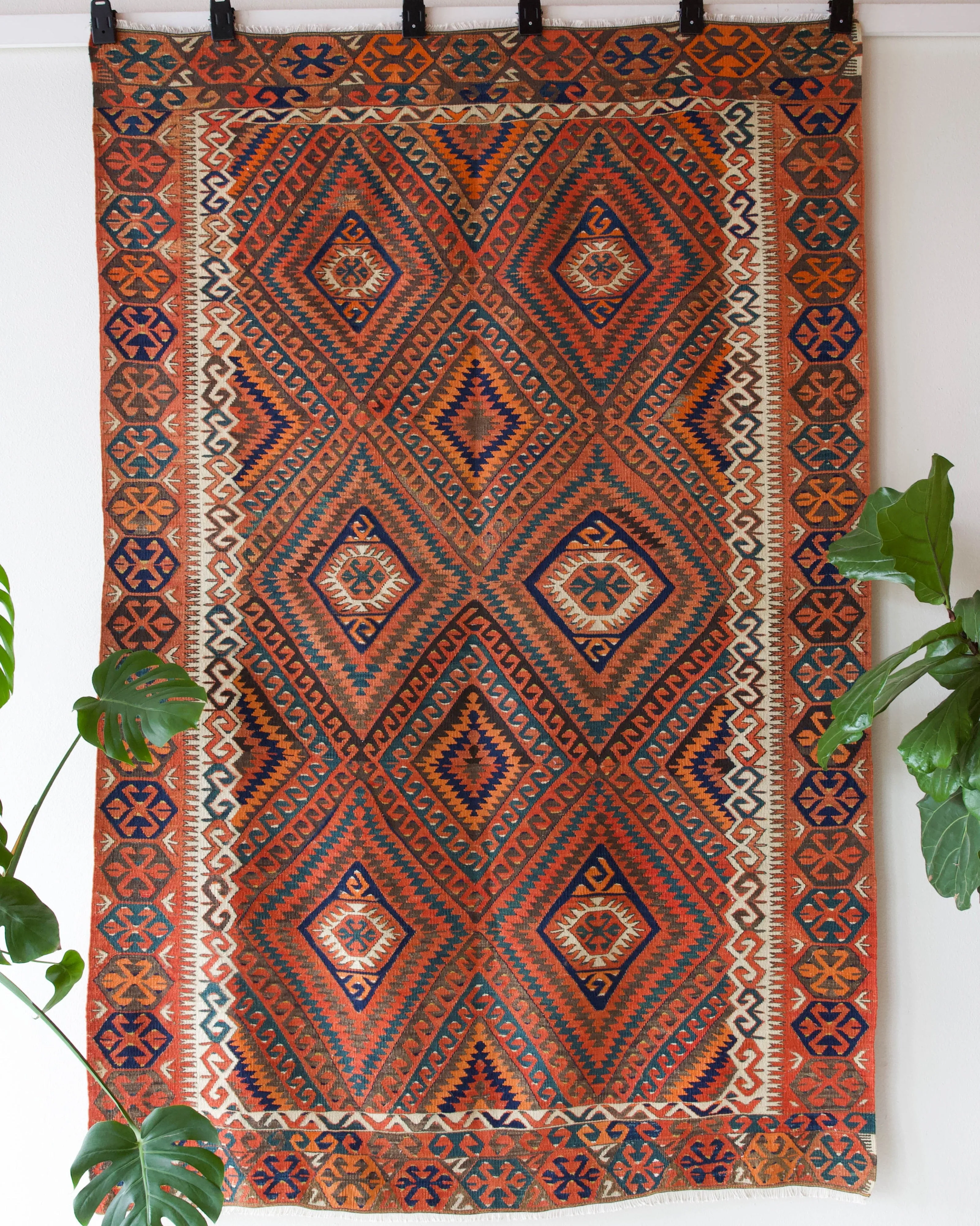 Vintage Turkish Fethiye Kilim Rug 5'4"x8'3"